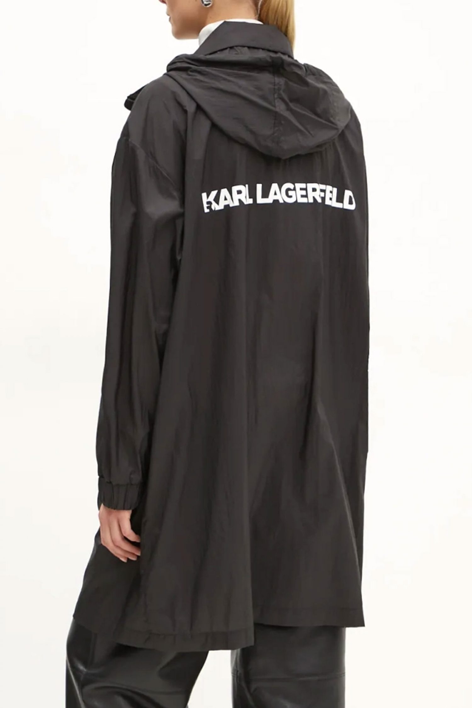 KARL LAGERFELD ΜΠΟΥΦΑΝ ΑΔΙΑΒΡΟΧΟ ΜΗ ΑΠΟΣΠΩΜΕΝΗ ΚΟΥΚΟΥΛΑ LOGO ΜΑΥΡΟ