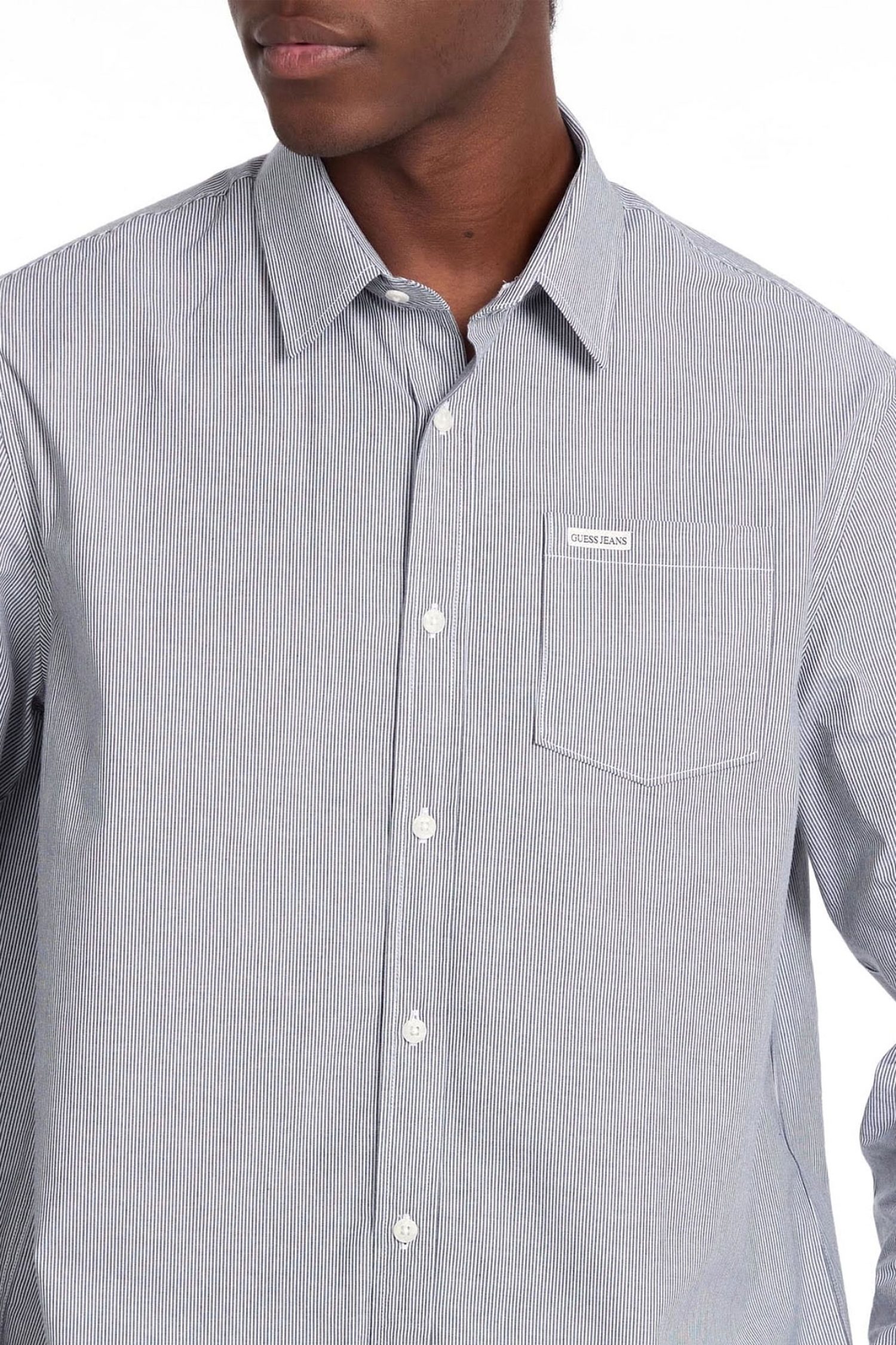 GUESS JEANS ΠΟΥΚΑΜΙΣΟ ΡΙΓΕ LS CLASSIC FIT POCKET ΜΠΛΕ φωτογραφία