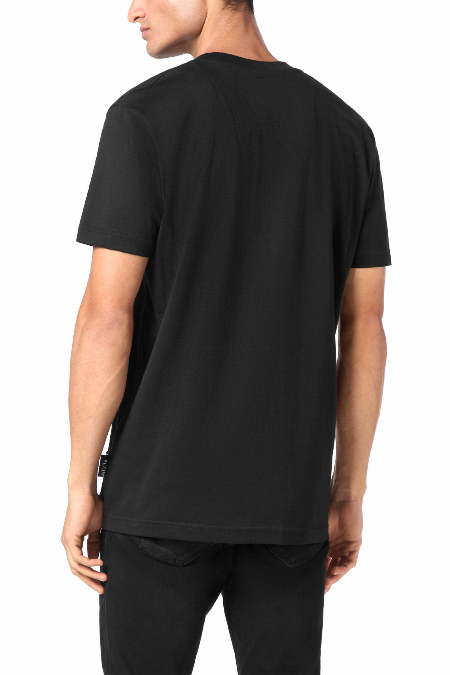 PHILIPP PLEIN T-SHIRT ROUND NECK SS CARS RACING LOGO ΜΑΥΡΟ