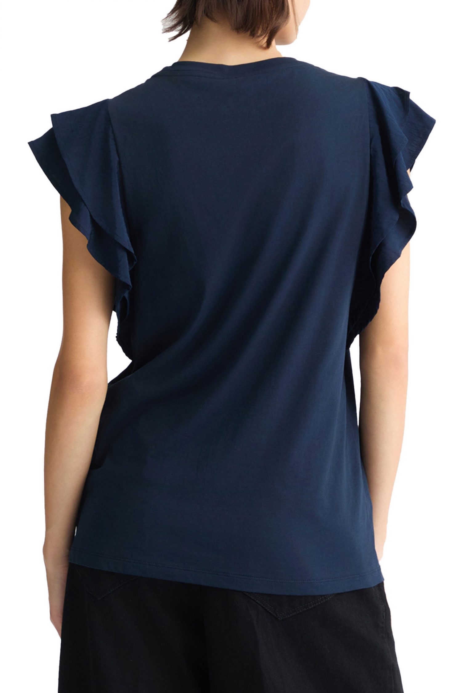 LIU-JO T-SHIRT MODA ΒΟΛΑΝ ΜΑΝΙΚΙ ΣΚΟΥΡΟ ΜΠΛΕ φωτογραφία