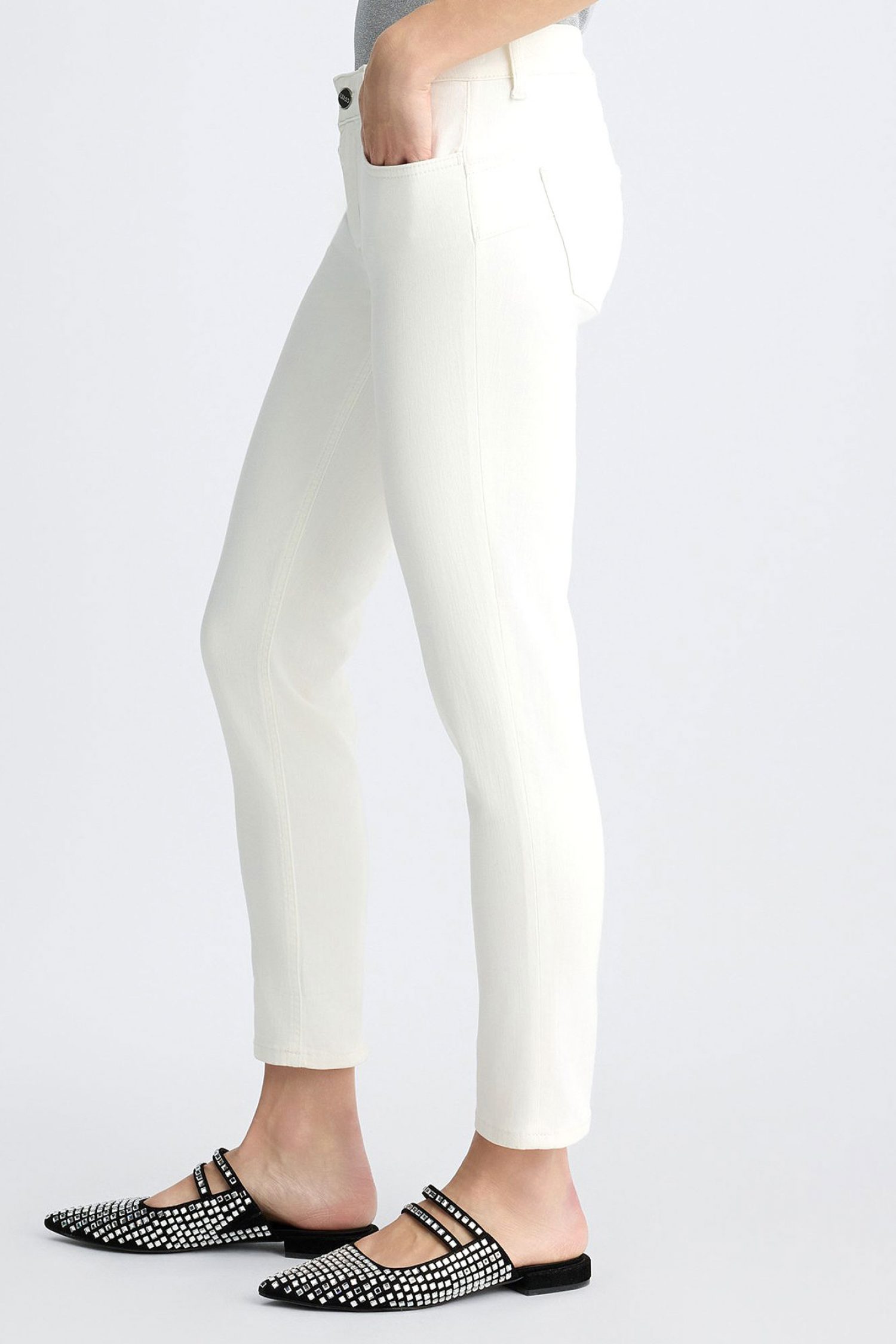 LIU-JO ΠΑΝΤΕΛΟΝΙ JEANS SKINNY MONROE ΡΕΒΕΡ ΣΤΡΑΣ LOGO ΛΕΥΚΟ