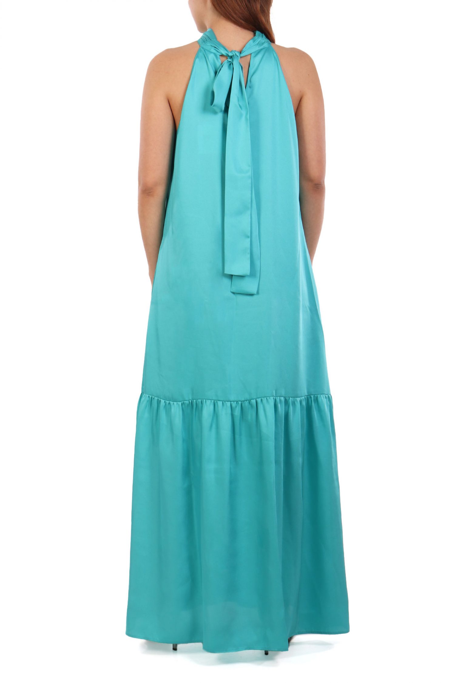 LIU-JO ΦΟΡΕΜΑ ΣΑΤΕΝ ABITO MAXI ΒΟΛΑΝ ΤΙΡΚΟΥΑΖ