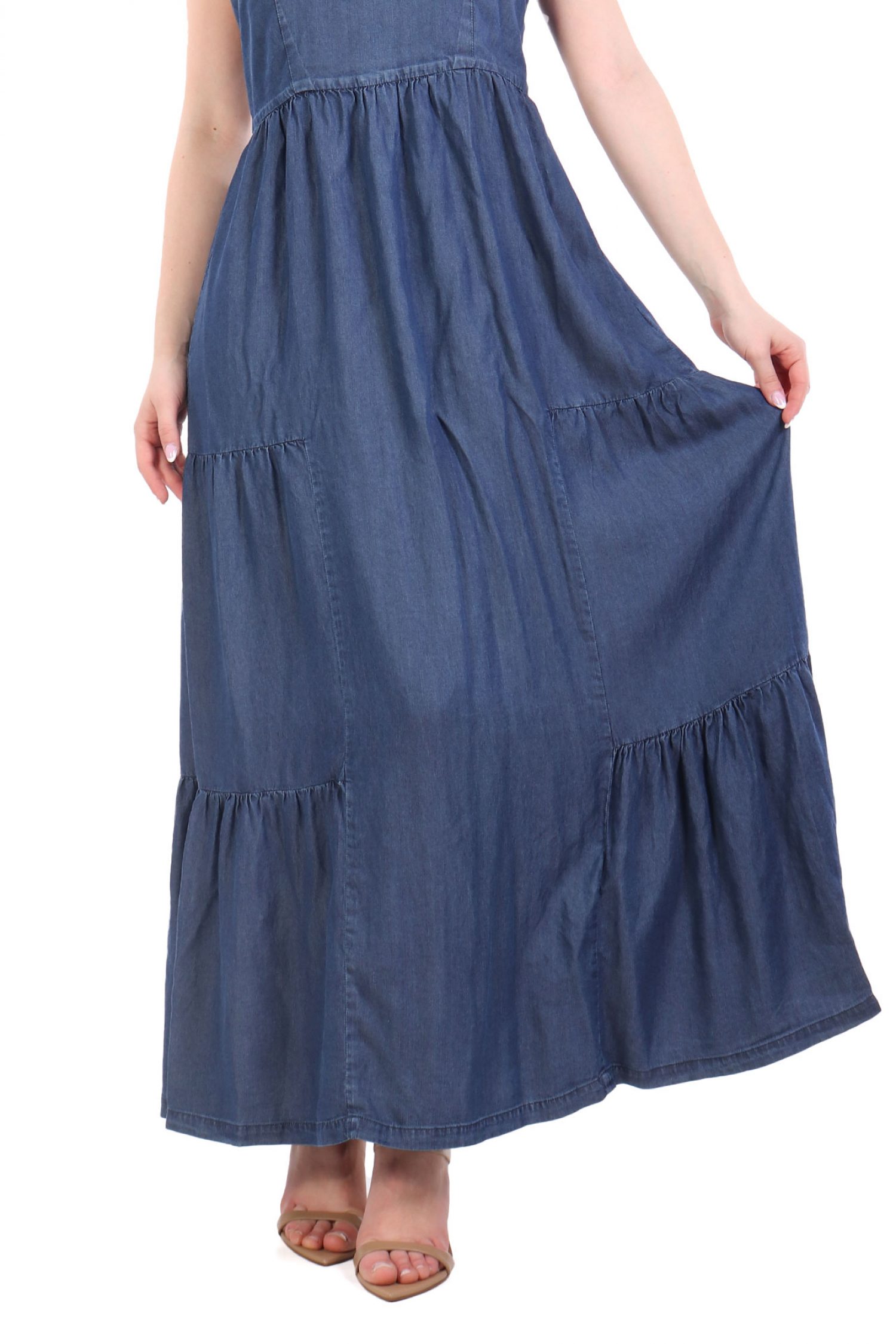 MARELLA EMME ΦΟΡΕΜΑ SANCTUS MAXI ΒΟΛΑΝ ΤΙΡΑΝΤΑ DENIM ΜΠΛΕ