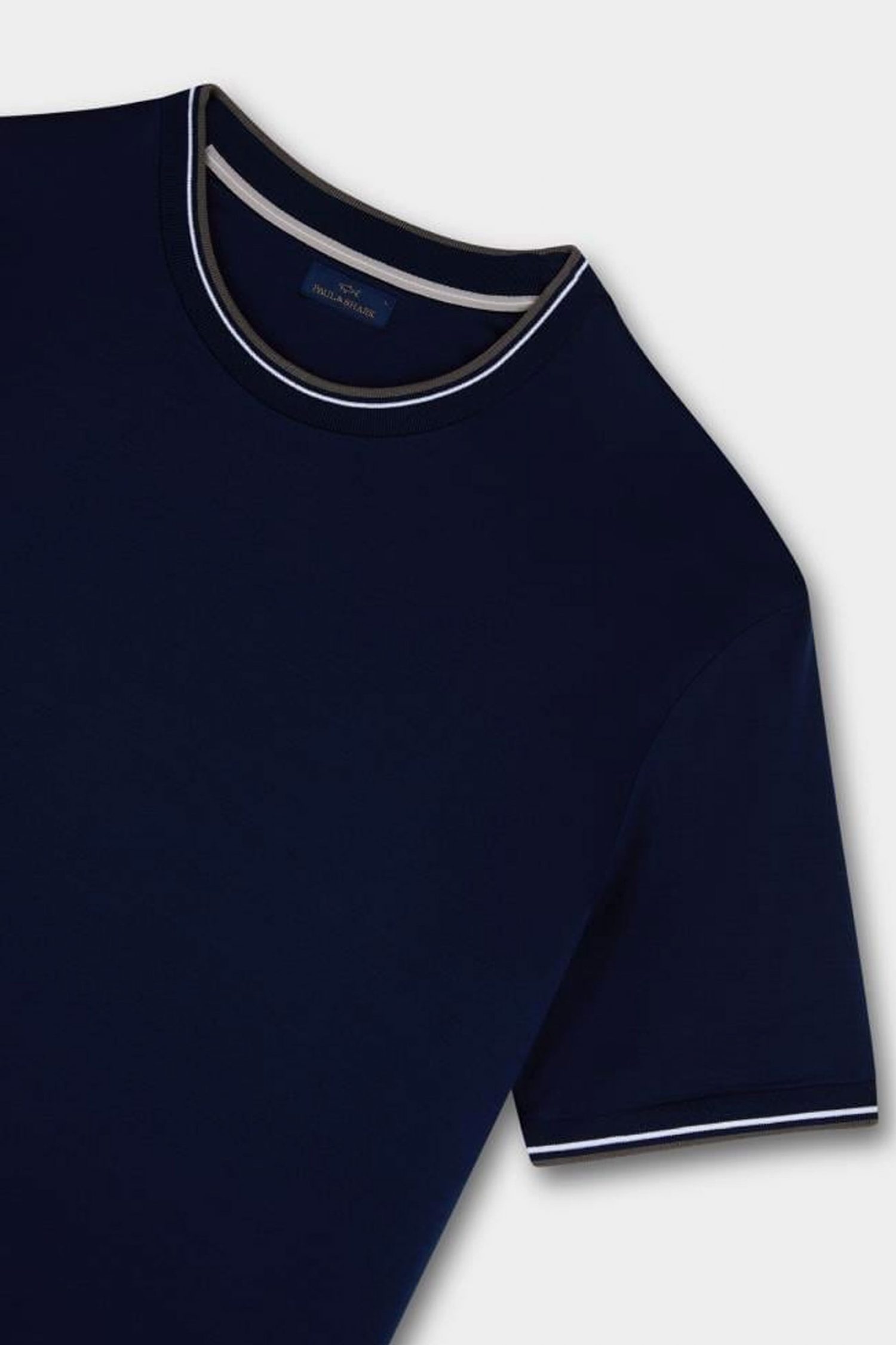 PAUL&SHARK T-SHIRT CREW NECK ΡΙΓΕ ΓΙΑΚΑ ΜΠΛΕ