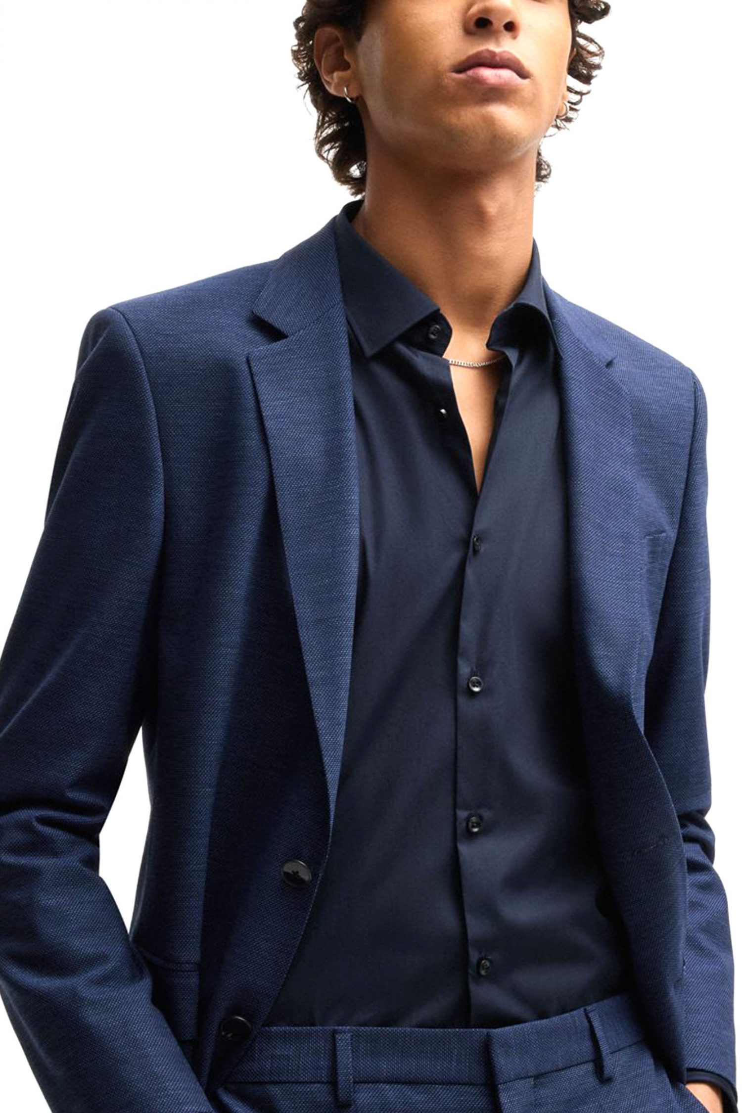 HUGO ΠΟΥΚΑΜΙΣΟ SLIM FIT EASY IRON C-JENNO ΜΠΛΕ