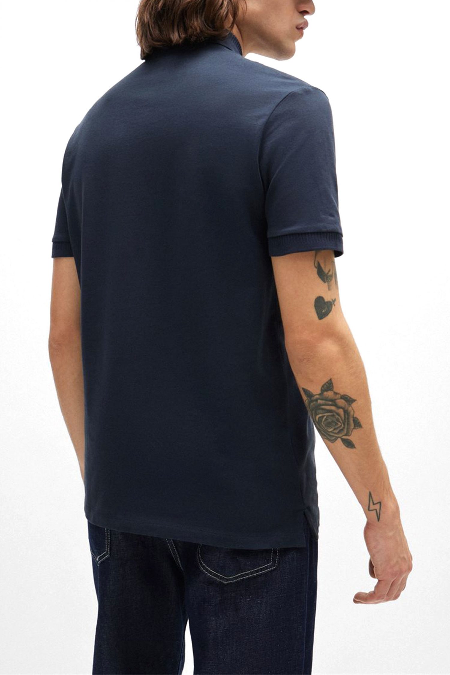 HUGO POLO SLIM FIT DERESO222 LOGO ΜΠΛΕ