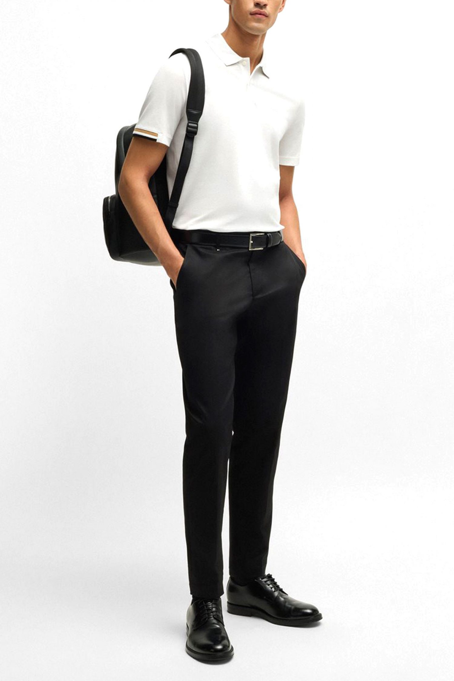 BOSS POLO PARLAY 147 MERCERISED ΛΕΥΚΟ φωτογραφία