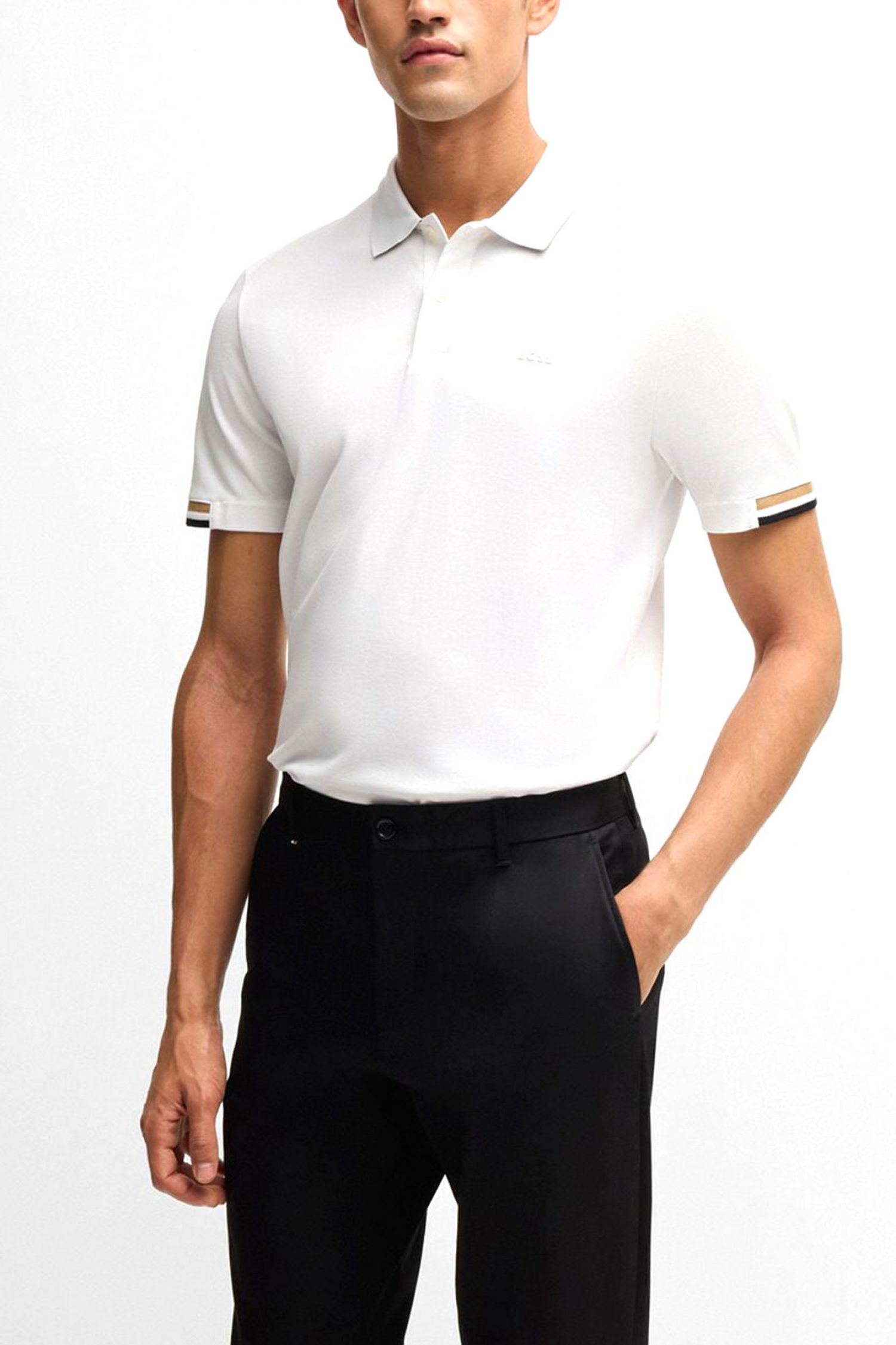 BOSS POLO PARLAY 147 MERCERISED ΛΕΥΚΟ φωτογραφία