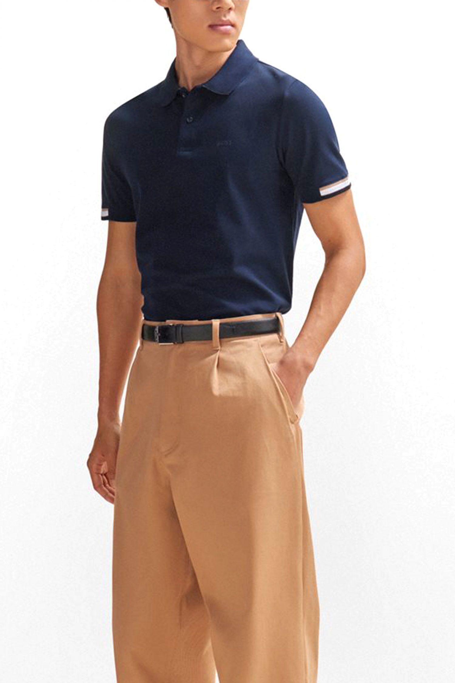 BOSS POLO PARLAY 147 MERCERISED ΜΠΛΕ φωτογραφία