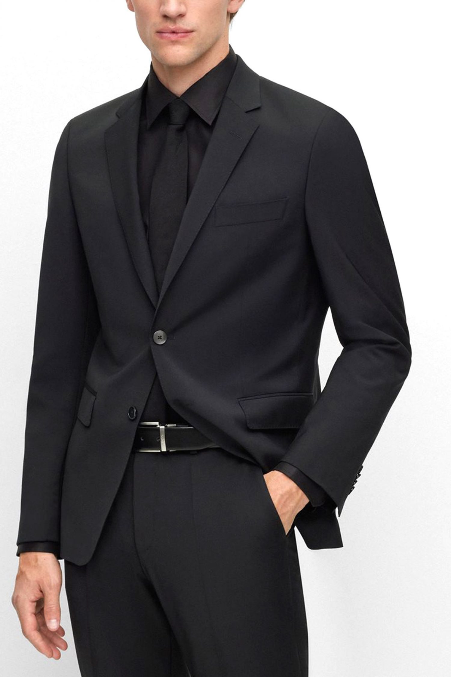 BOSS ΣΑΚΑΚΙ ΚΟΥΣΤΟΥΜΙΟΥ SLIM FIT H-HUGE-MM-224 ΜΑΥΡΟ