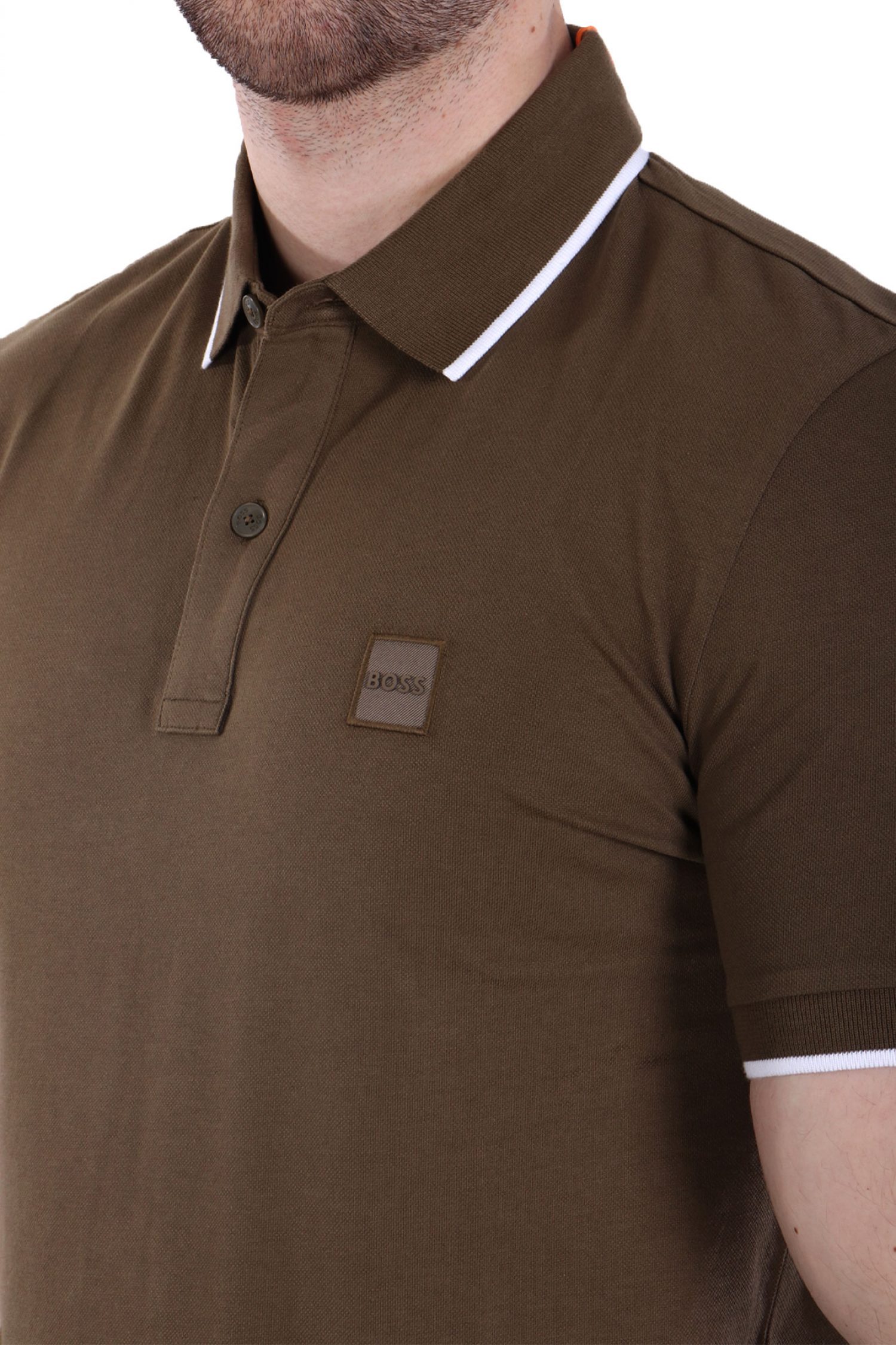 BOSS CASUAL ΚΟΝΤΟΜΑΝΙΚΟ POLO SLIM FIT PASSERTIP ΛΑΔΙ φωτογραφία