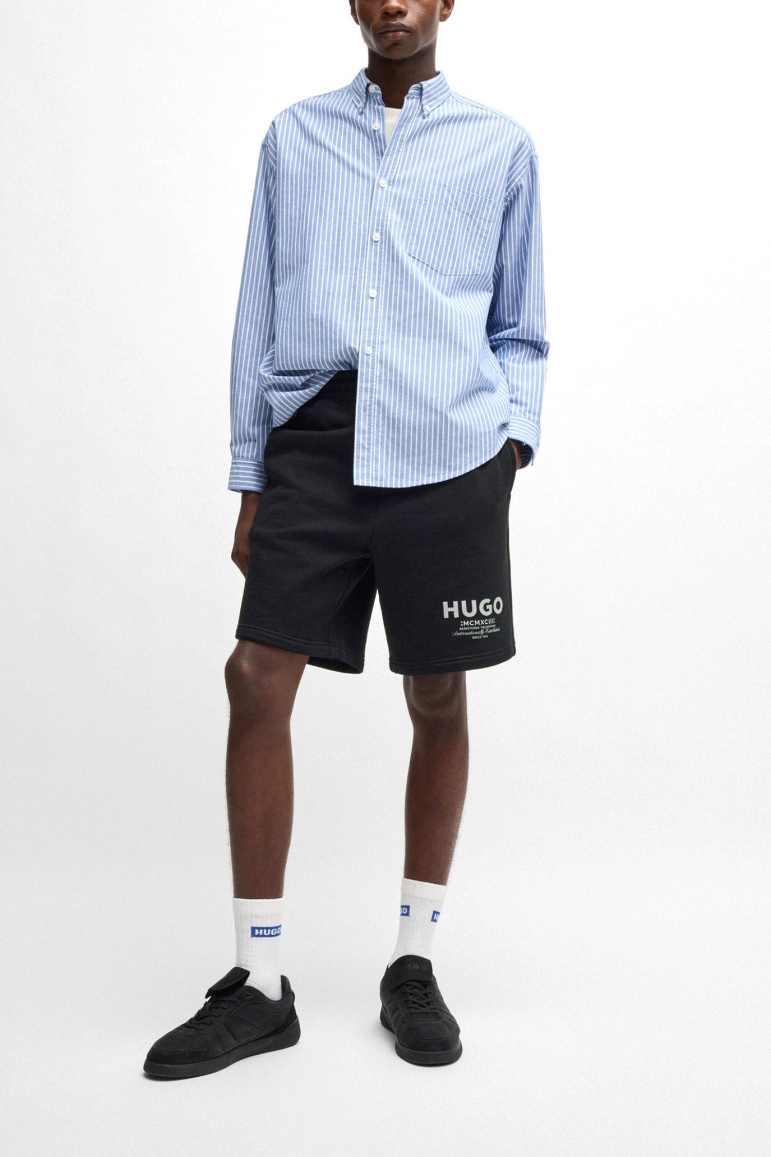 HUGO BLUE ΒΕΡΜΟΥΔΑ ΦΟΥΤΕΡ NOMARIO ΜΑΥΡΟ