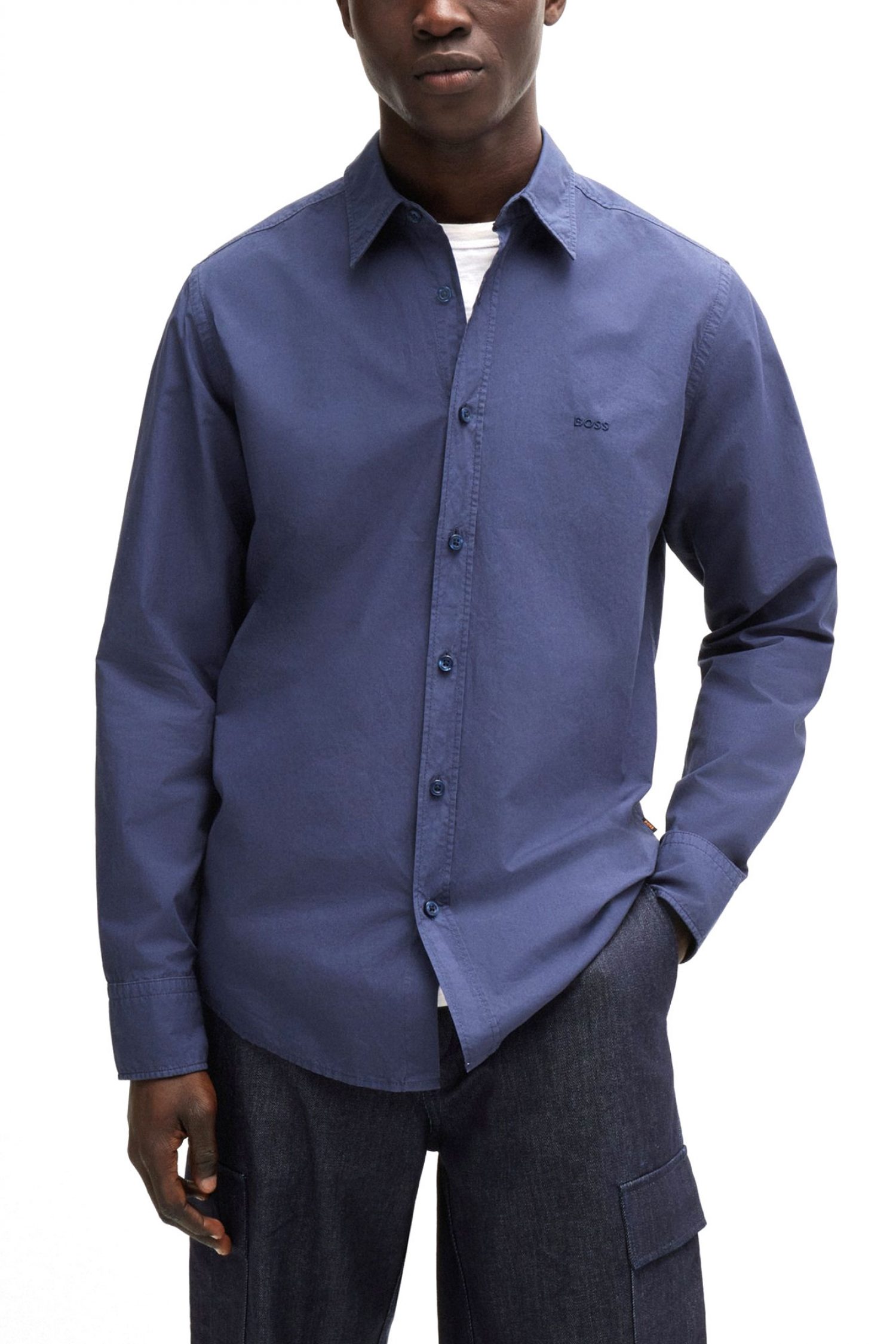 BOSS CASUAL ΠΟΥΚΑΜΙΣΟ REGULAR FIT RELEGANT 6 M ΜΠΛΕ