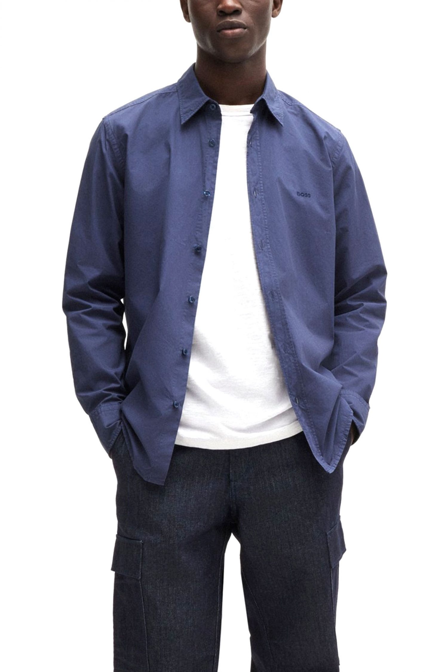 BOSS CASUAL ΠΟΥΚΑΜΙΣΟ REGULAR FIT RELEGANT 6 M ΜΠΛΕ