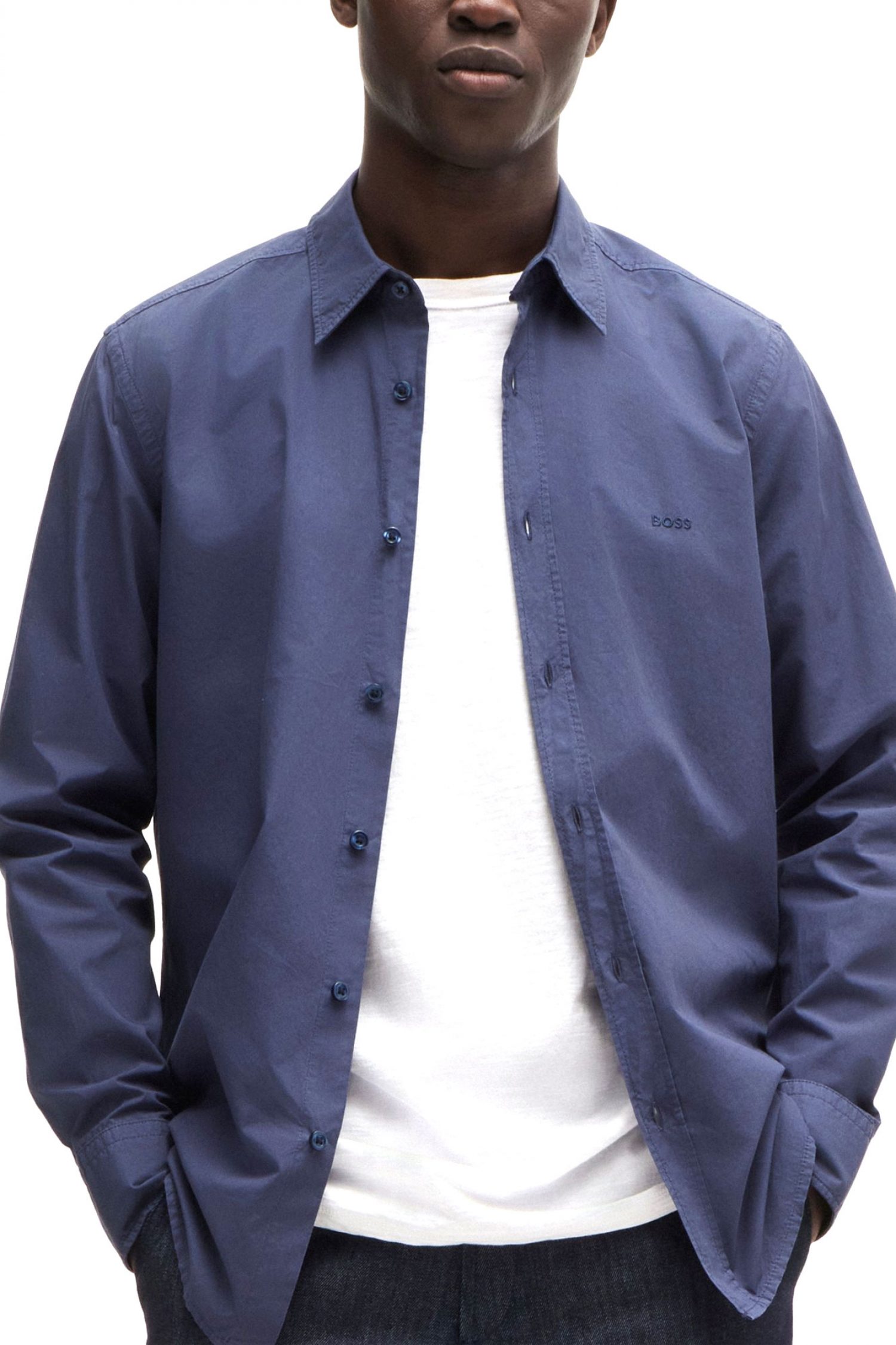 BOSS CASUAL ΠΟΥΚΑΜΙΣΟ REGULAR FIT RELEGANT 6 M ΜΠΛΕ