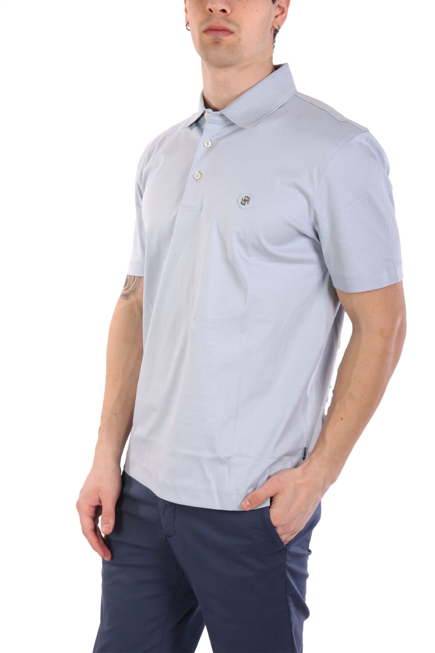 BOSS POLO MERCERISED REGULAR FIT C-PARRIS 01 ΓΑΛΑΖΙΟ