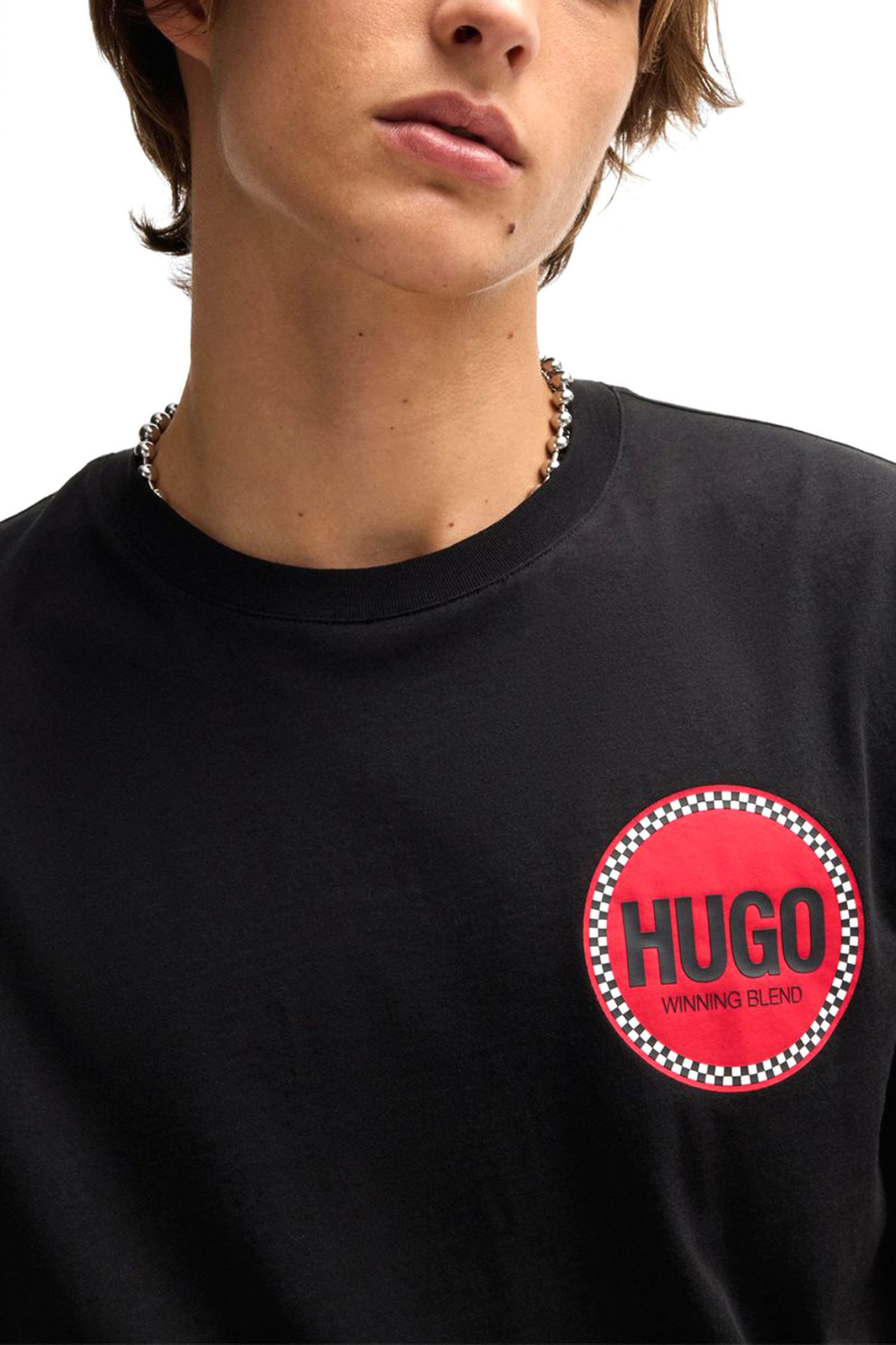 HUGO T-SHIRT DANETCHORB REGULAR FIT LOGO ΜΑΥΡΟ φωτογραφία