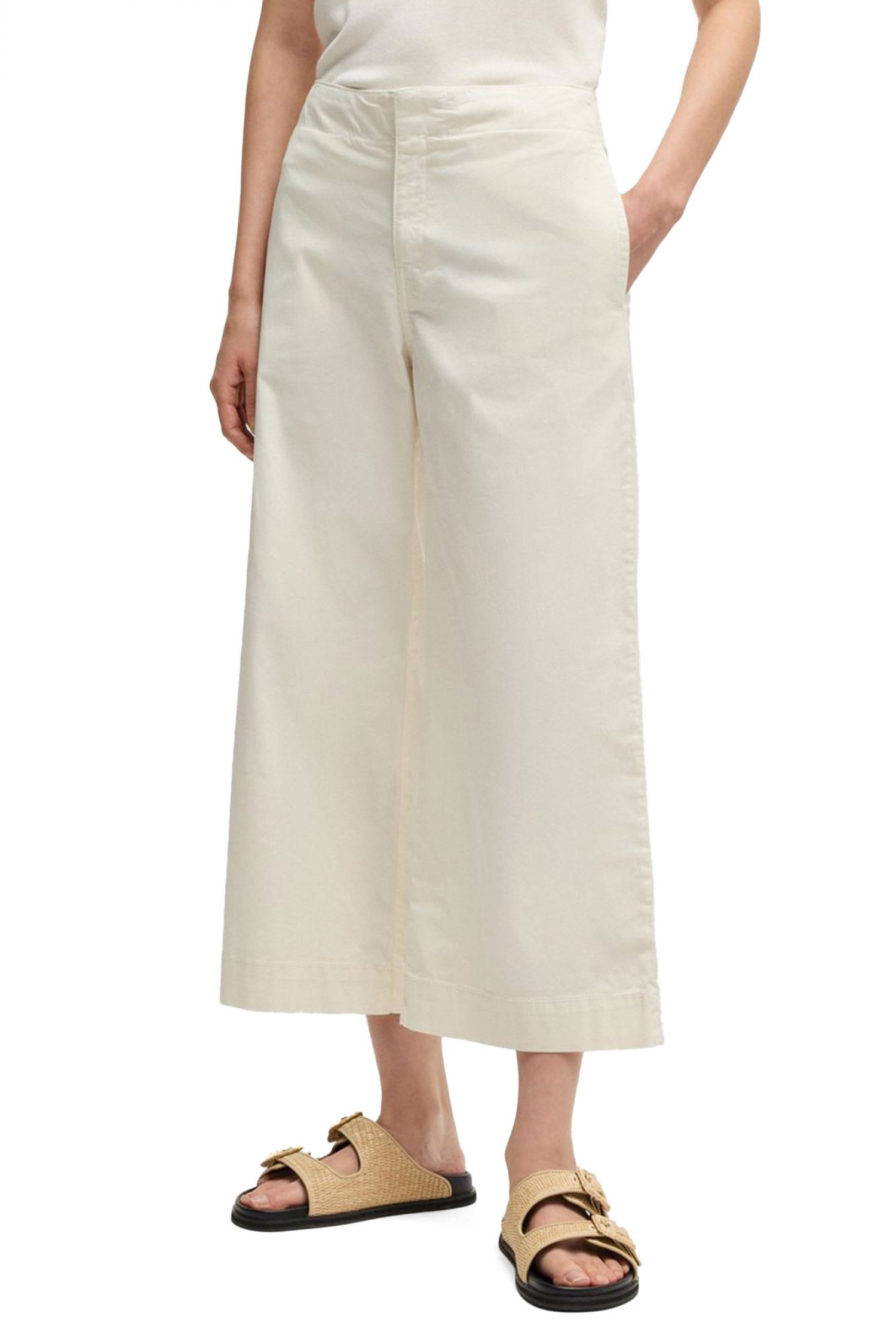 BOSS CASUAL ΠΑΝΤΕΛΟΝΑ CROP C_TAHIANA-D ΕΚΡΟΥ φωτογραφία