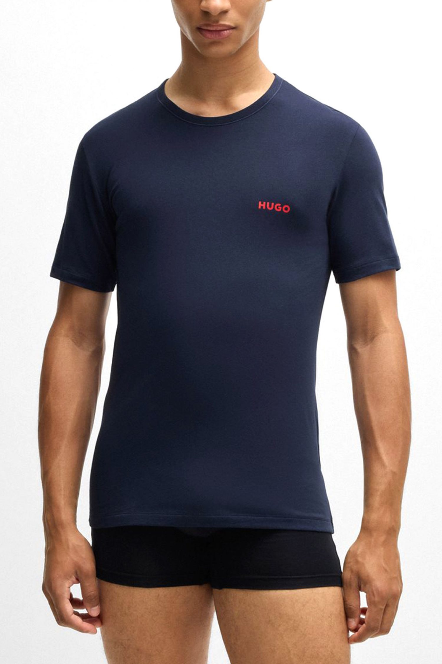 HUGO T-SHIRT ΕΣΩΡΟΥΧΑ RN TRIPLET P ΛΕΥΚΟ-ΓΚΡΙ-ΜΑΥΡΟ