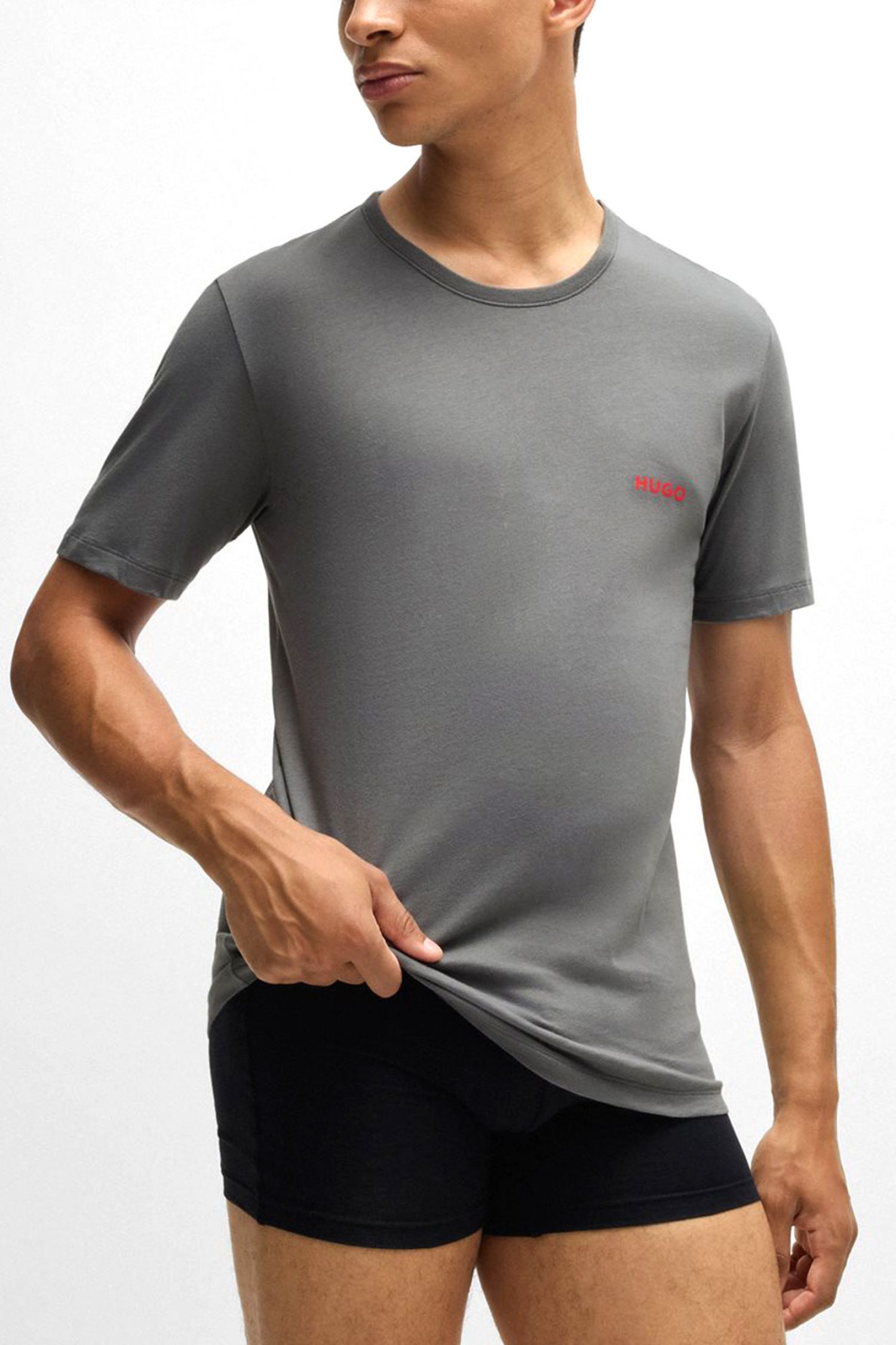 HUGO T-SHIRT ΕΣΩΡΟΥΧΑ RN TRIPLET P ΛΕΥΚΟ-ΓΚΡΙ-ΜΑΥΡΟ