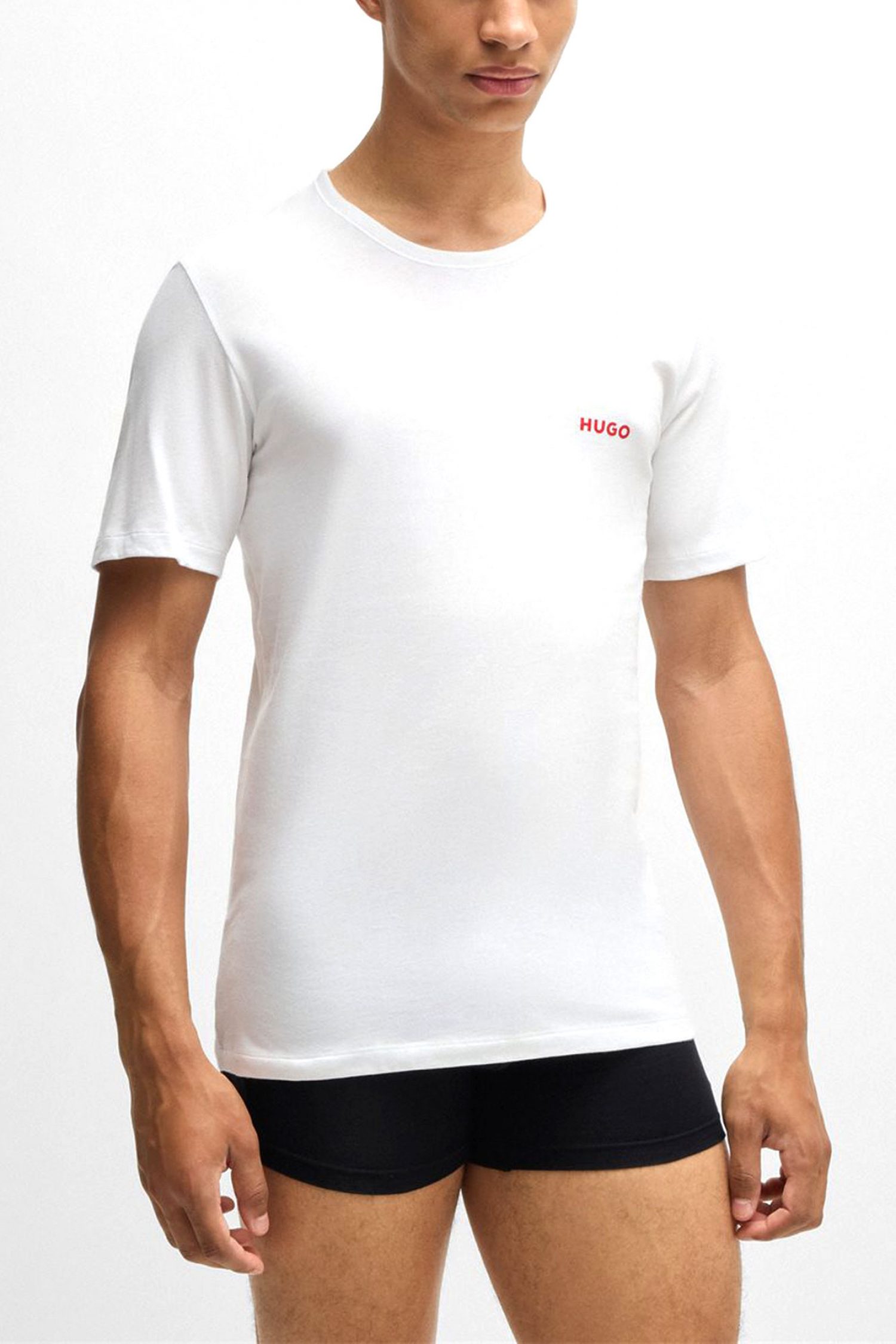 HUGO T-SHIRT ΕΣΩΡΟΥΧΑ RN TRIPLET P ΛΕΥΚΟ-ΓΚΡΙ-ΜΑΥΡΟ