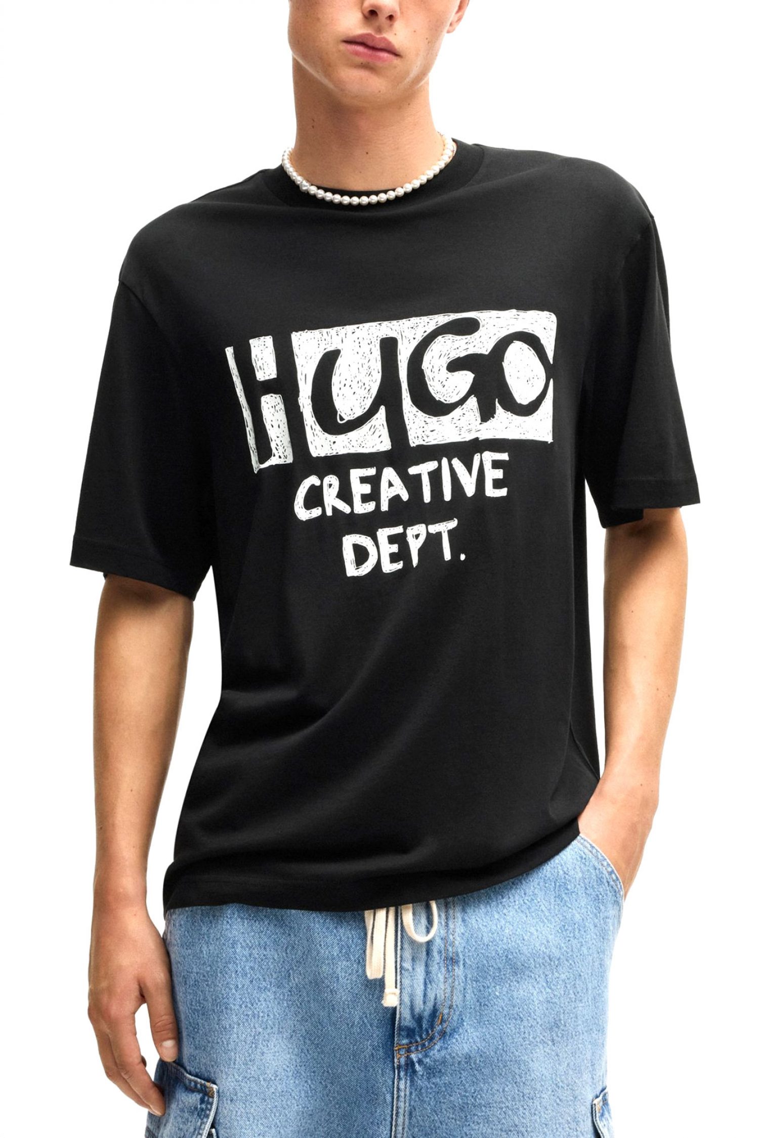 HUGO BLUE T-SHIRT NUGOCREA ΜΑΥΡΟ φωτογραφία