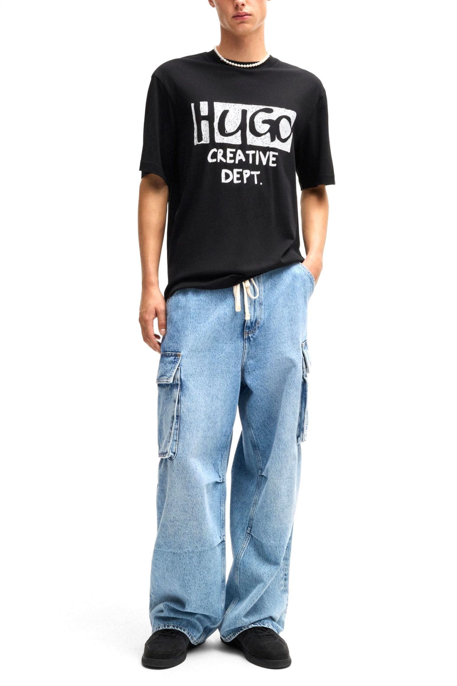 HUGO BLUE T-SHIRT NUGOCREA ΜΑΥΡΟ φωτογραφία