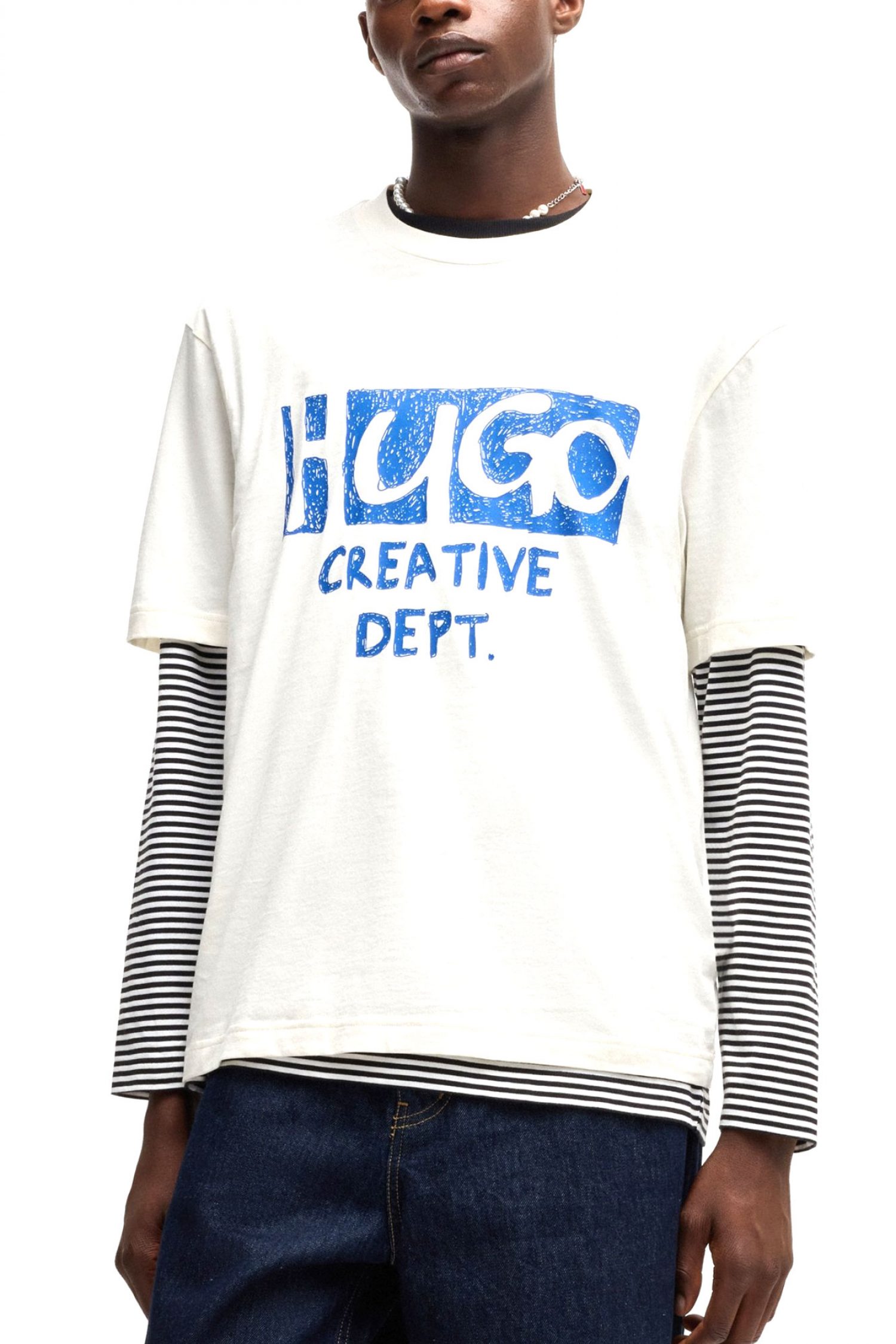 HUGO BLUE T-SHIRT NUGOCREA ΥΠΟΛΕΥΚΟ φωτογραφία