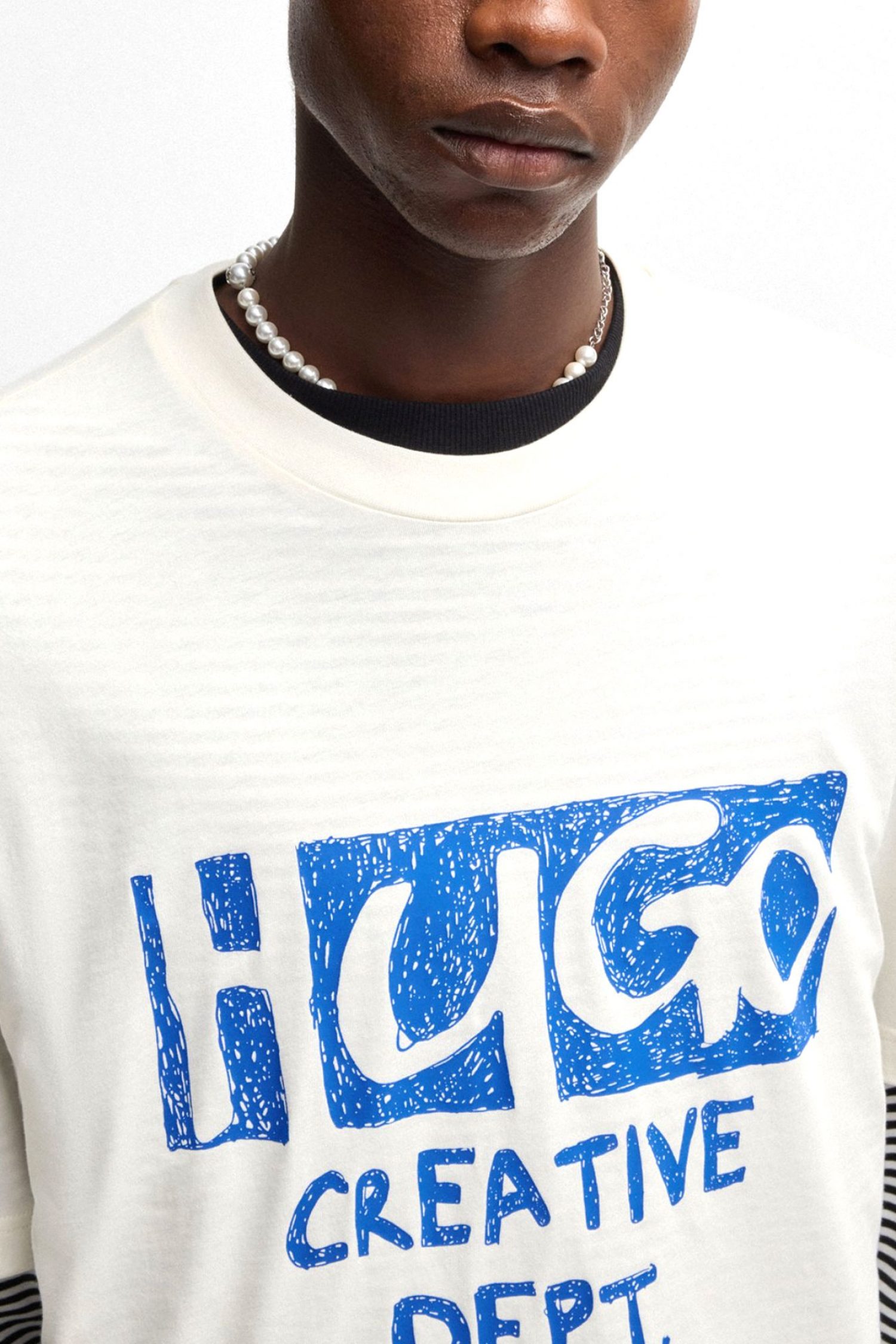 HUGO BLUE T-SHIRT NUGOCREA ΥΠΟΛΕΥΚΟ φωτογραφία