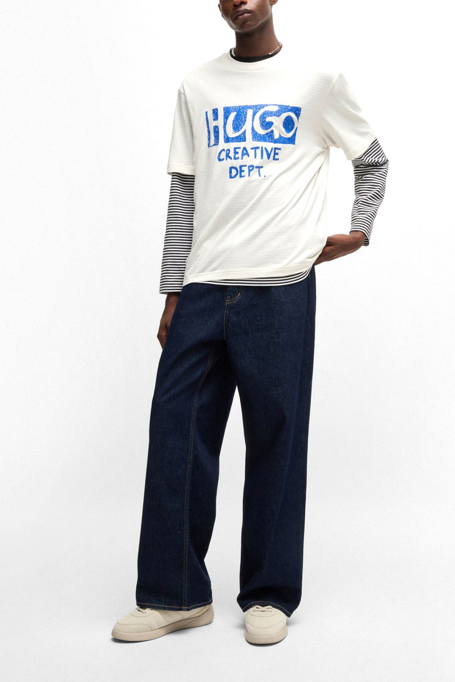 HUGO BLUE T-SHIRT NUGOCREA ΥΠΟΛΕΥΚΟ φωτογραφία