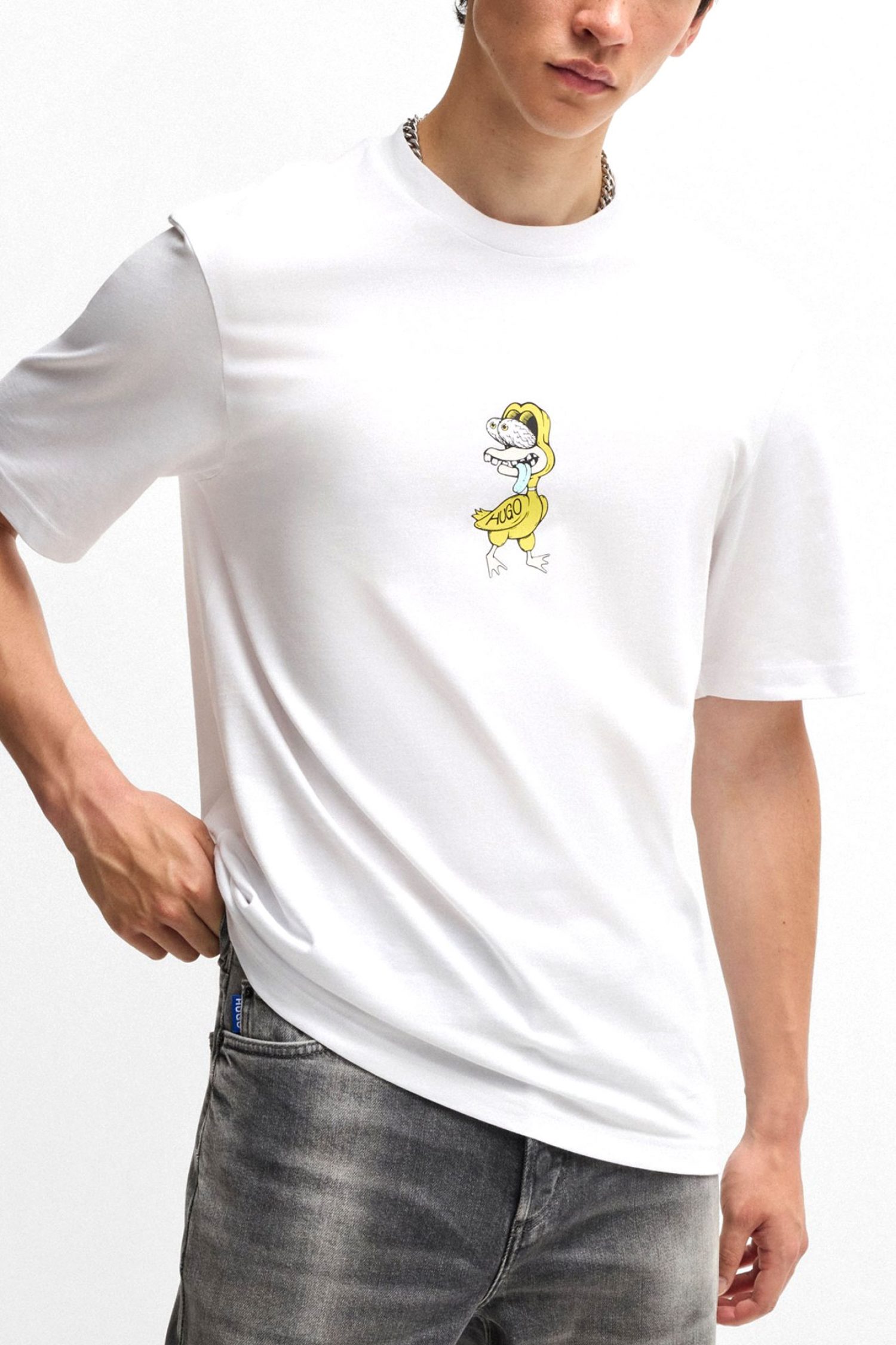 HUGO BLUE T-SHIRT NUTONGO ΛΕΥΚΟ φωτογραφία