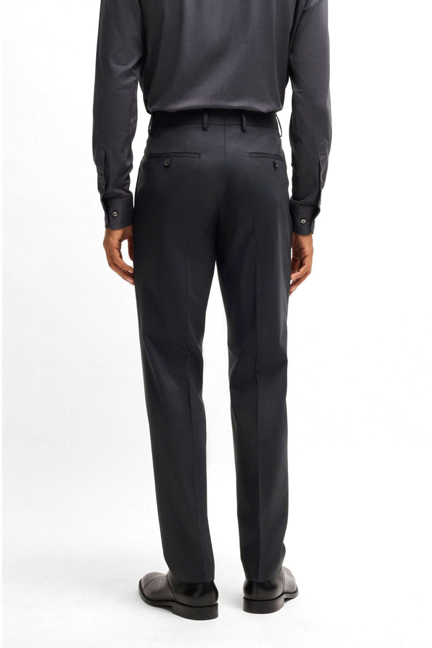 BOSS ΚΟΣΤΟΥΜΙ SLIM FIT H-HUGE-2PCS-PEAK-242 ΜΑΥΡΟ