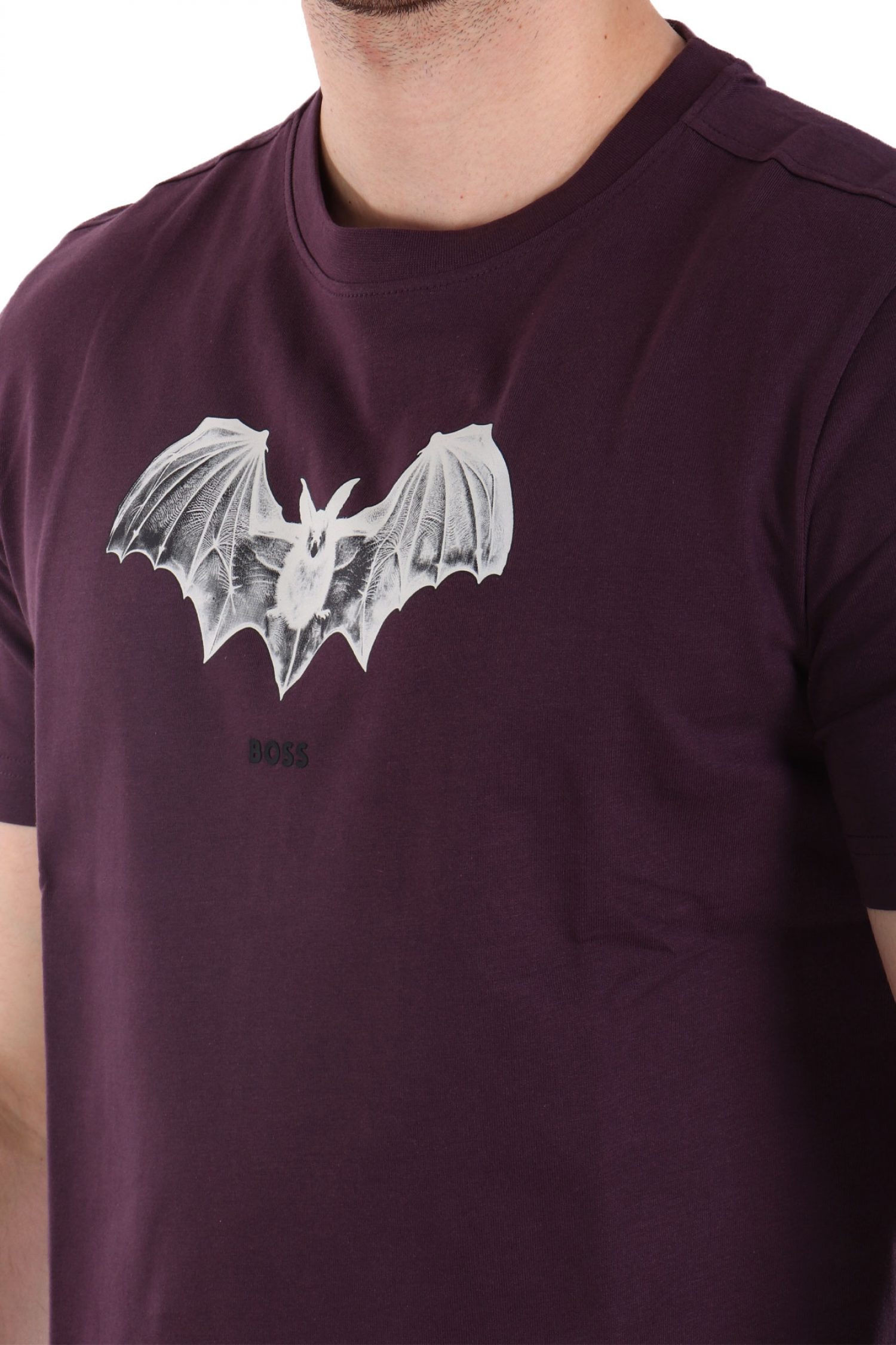 BOSS CASUAL T-SHIRT ΜΕ ΣΤΑΜΠΑ REGULAR FIT TE_SPIDERBAT ΜΕΛΙΤΖΑΝΙ φωτογραφία