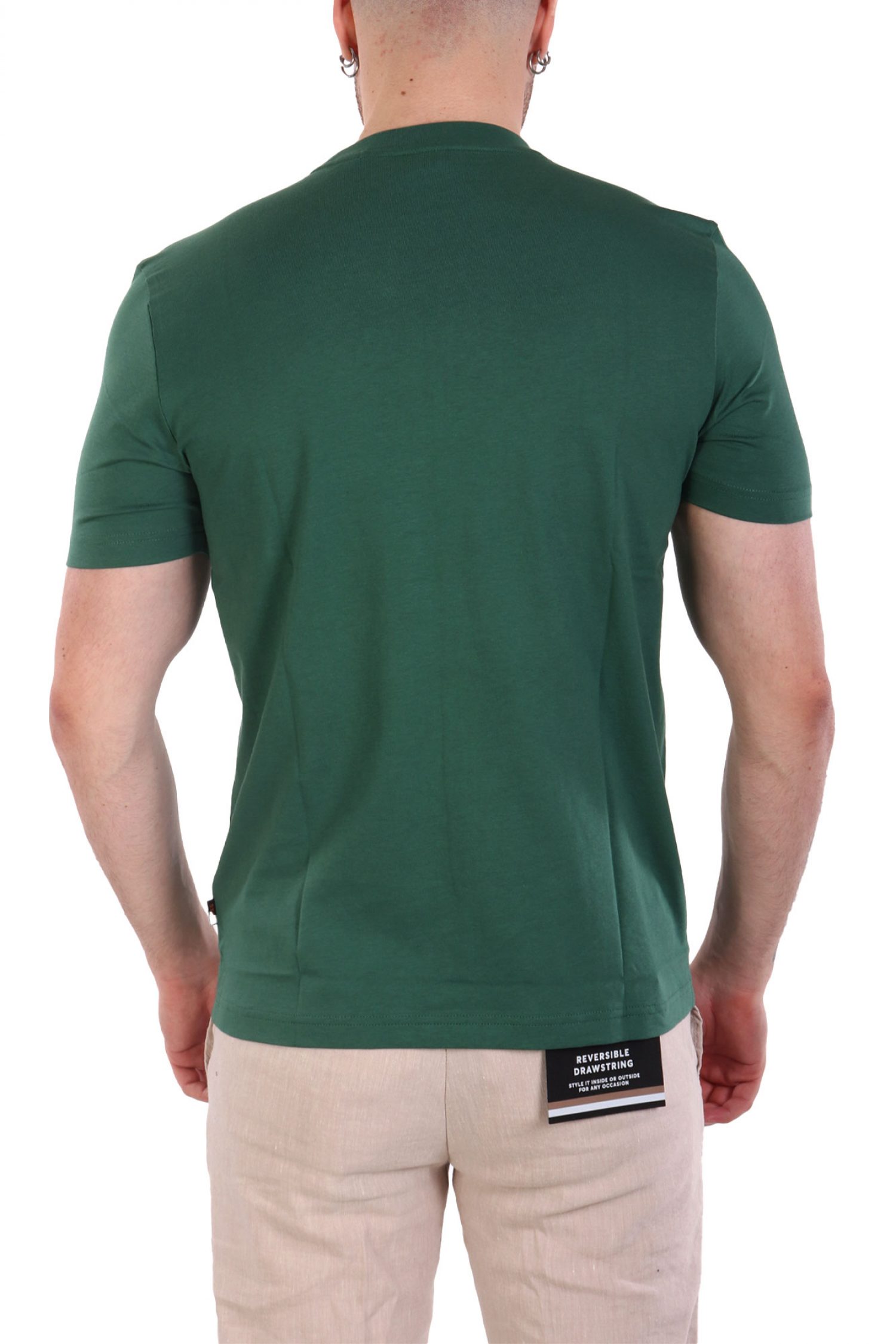 BOSS CASUAL T-SHIRT ΜΕ ΣΤΑΜΠΑ REGULAR FIT TE_INJUNGLE ΠΡΑΣΙΝΟ