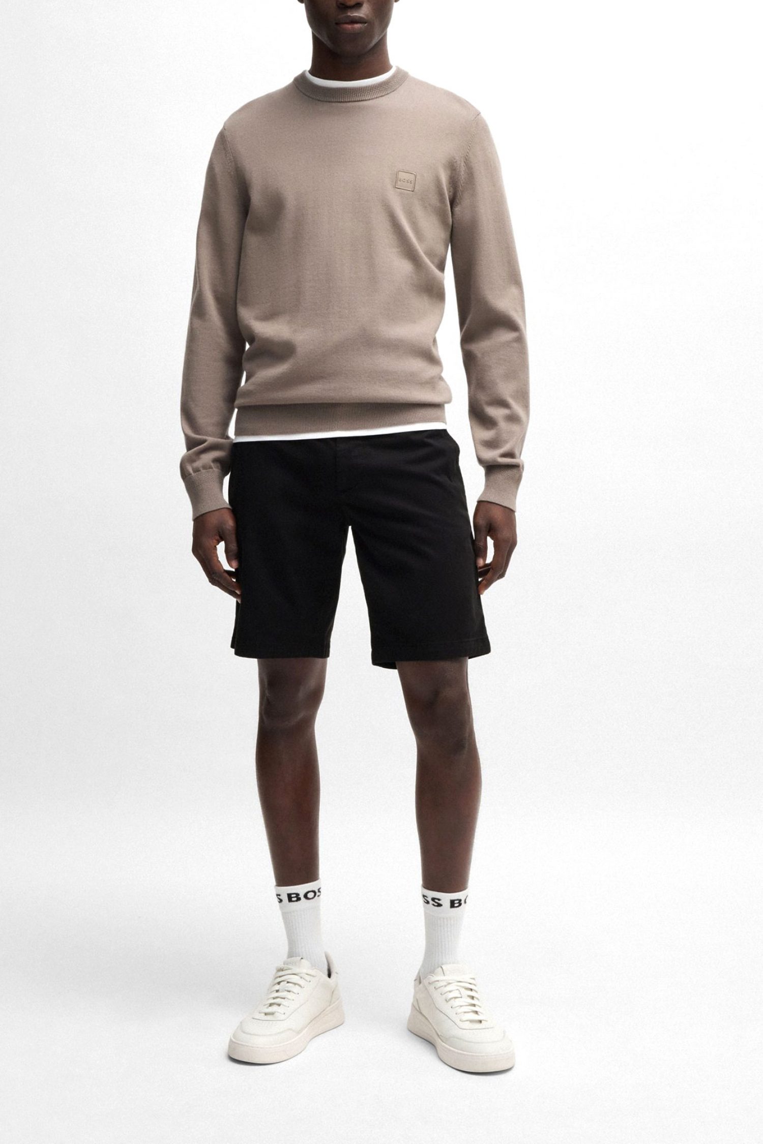 BOSS CASUAL ΒΕΡΜΟΥΔΑ CHINO SLIM FIT CHINO SLIM SHORTS ΜΑΥΡΟ