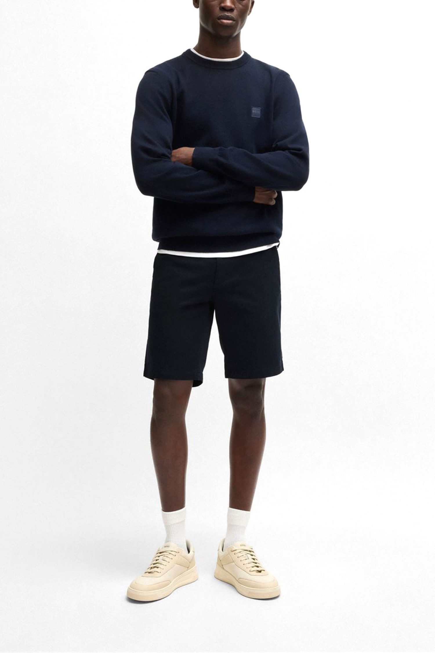 BOSS CASUAL ΒΕΡΜΟΥΔΑ CHINO SLIM FIT CHINO SLIM SHORTS ΜΠΛΕ