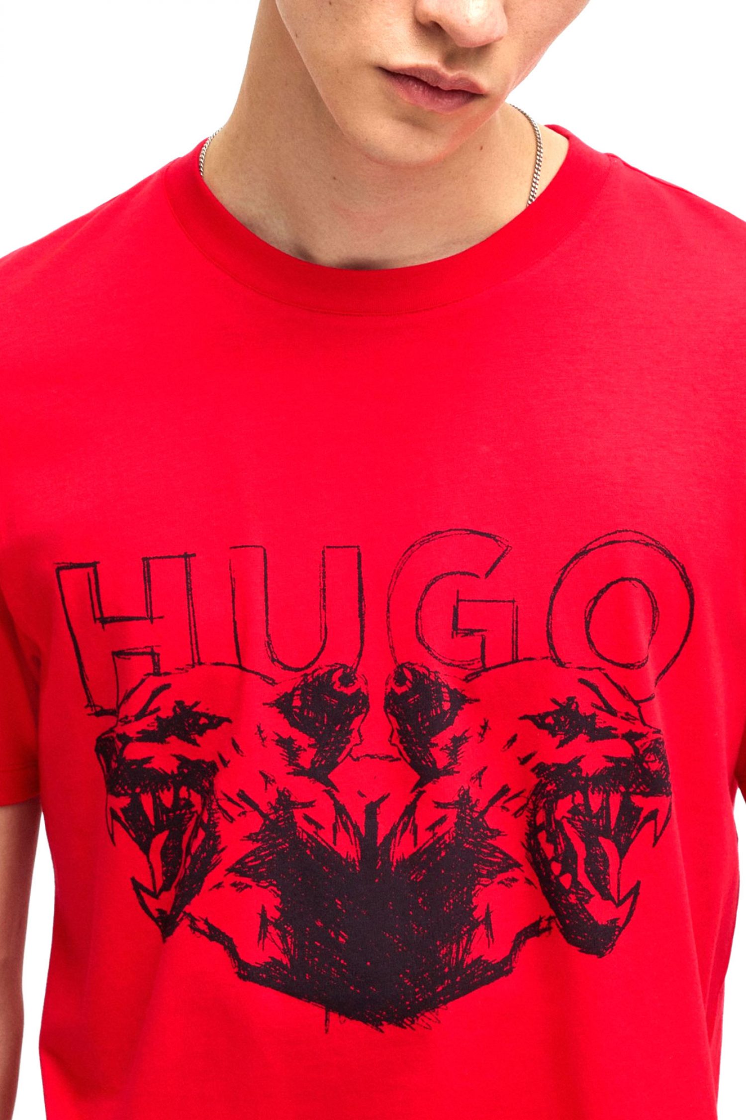 HUGO T-SHIRT DURRO LOGO ΚΟΚΚΙΝΟ