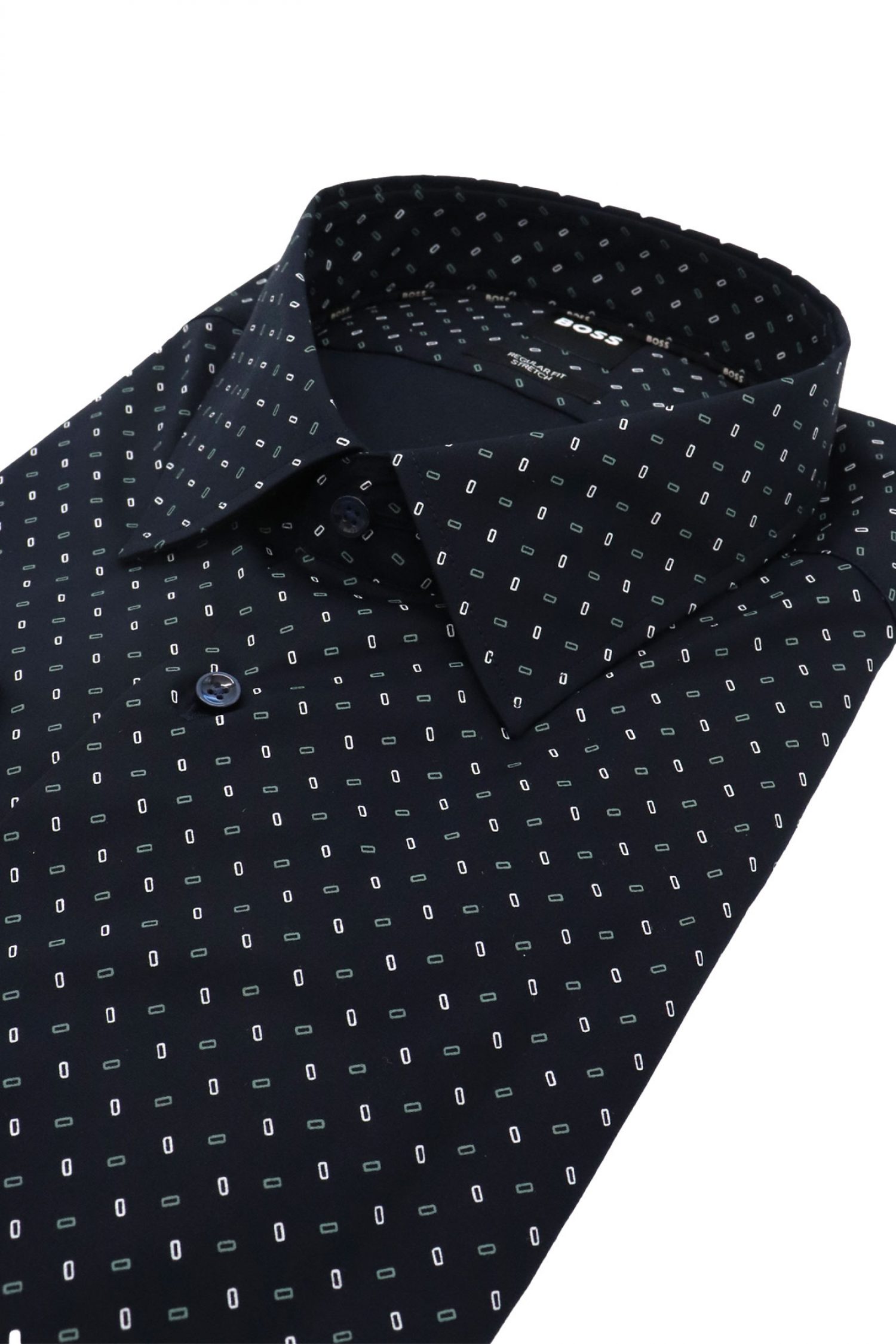 BOSS ΠΟΥΚΑΜΙΣΟ ΜΙΚΡΟΣΧΕΔΙΟ REGULAR FIT STRETCH H-JOE-KENT-C1-214 ΜΠΛΕ