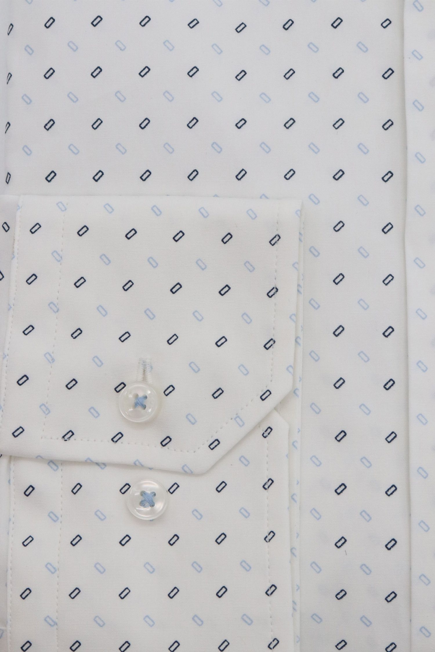 BOSS ΠΟΥΚΑΜΙΣΟ ΜΙΚΡΟΣΧΕΔΙΟ REGULAR FIT STRETCH H-JOE-KENT-C1-214 ΛΕΥΚΟ-ΜΠΛΕ