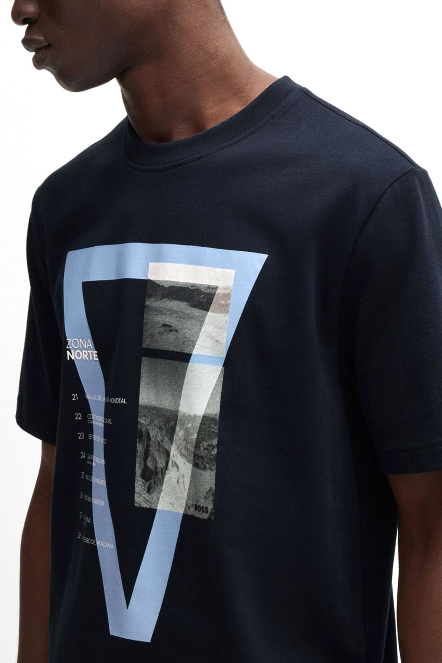 BOSS CASUAL T-SHIRT TE_ONTHEWAY ΜΠΛΕ