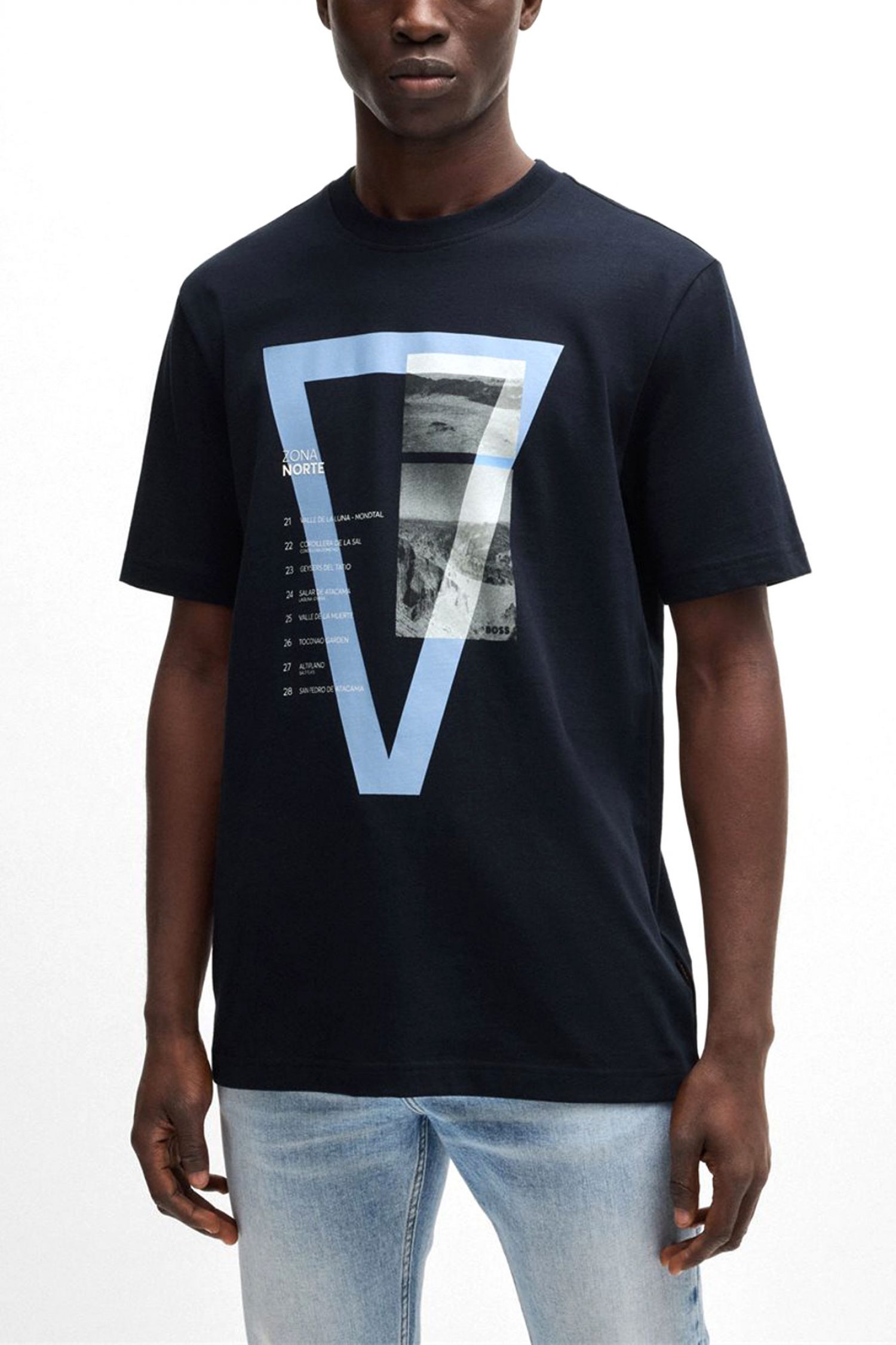 BOSS CASUAL T-SHIRT TE_ONTHEWAY ΜΠΛΕ φωτογραφία