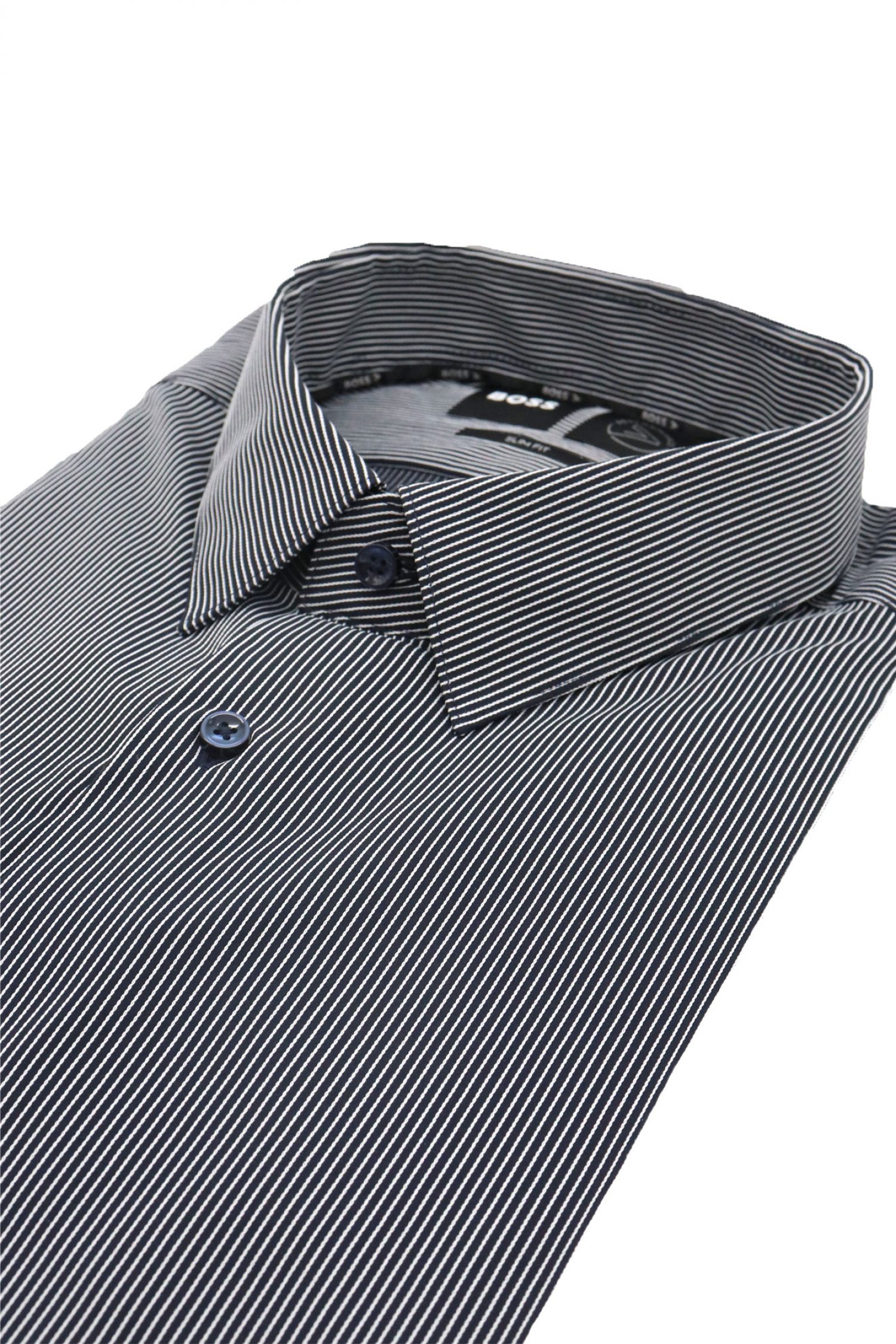 BOSS PERFORMANCE ΠΟΥΚΑΜΙΣΟ ΡΙΓΕ SLIM FIT P-HANK-S-KENT-C1-222 ΜΠΛΕ-ΛΕΥΚΟ