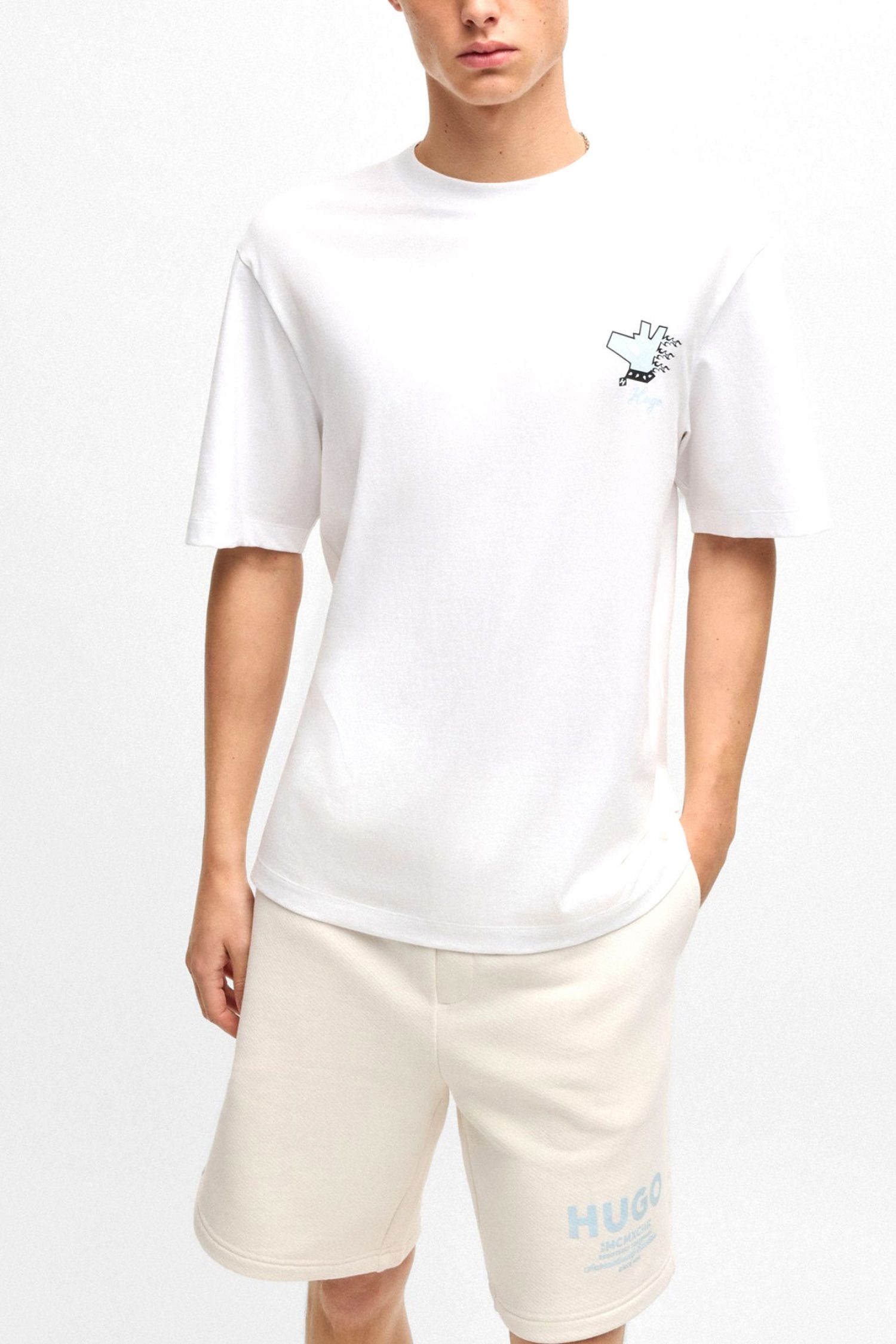 HUGO BLUE T-SHIRT NEBULOP ΛΕΥΚΟ φωτογραφία