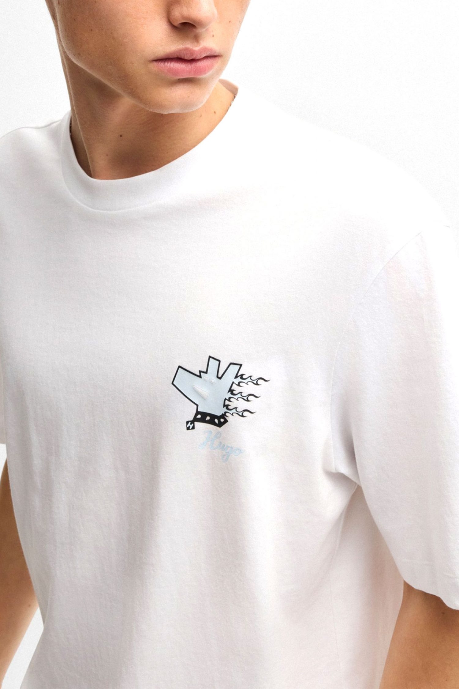 HUGO BLUE T-SHIRT NEBULOP ΛΕΥΚΟ φωτογραφία