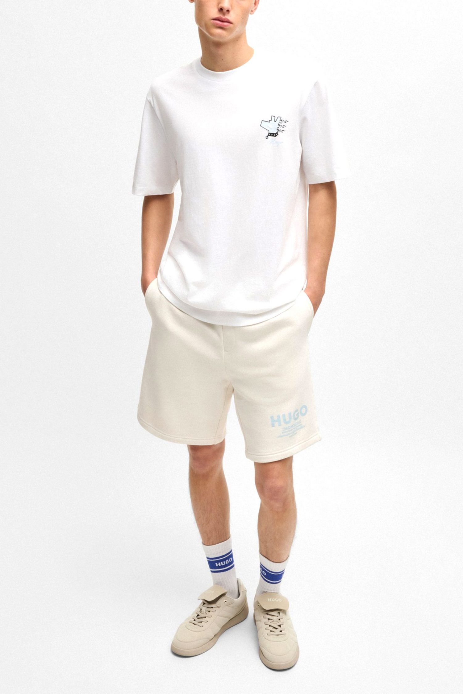 HUGO BLUE T-SHIRT NEBULOP ΛΕΥΚΟ φωτογραφία