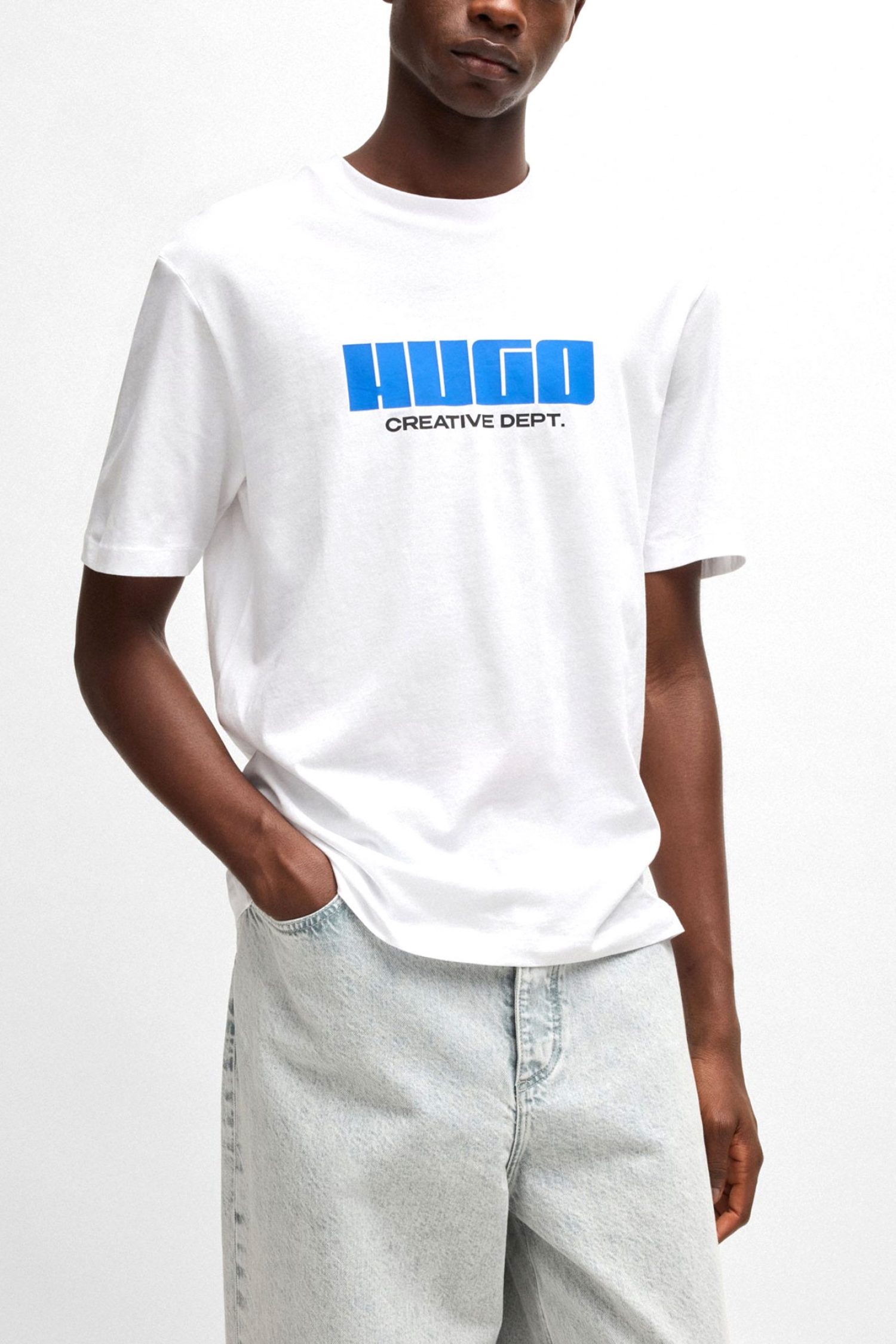 HUGO BLUE T-SHIRT NEWROMI ΛΕΥΚΟ φωτογραφία