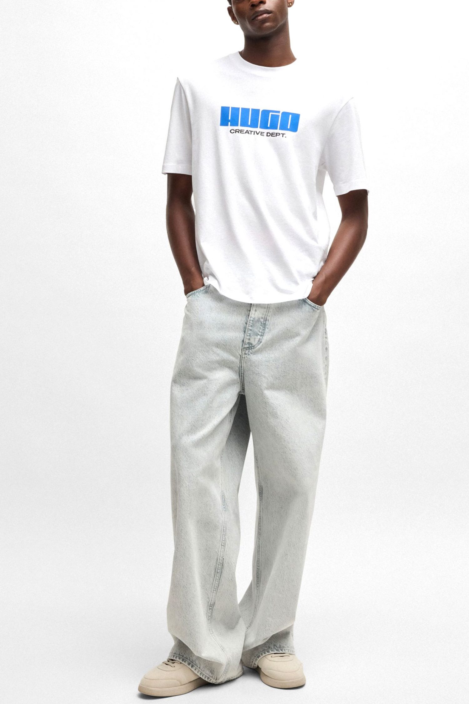 HUGO BLUE T-SHIRT NEWROMI ΛΕΥΚΟ φωτογραφία