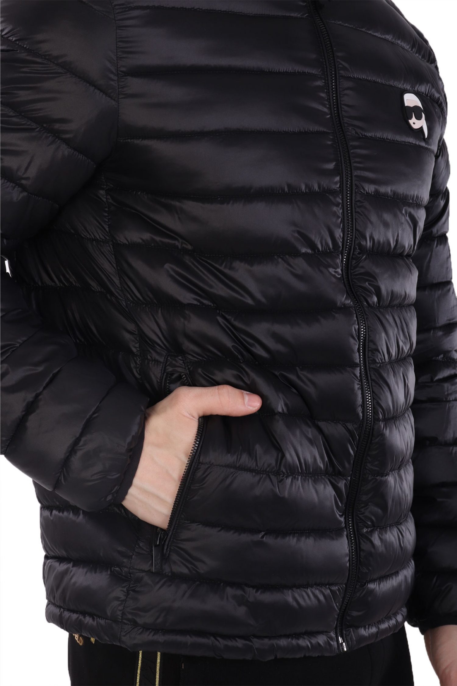 KARL LAGERFELD ΜΠΟΥΦΑΝ ΦΟΥΣΚΩΤΟ LOGO ΜΑΥΡΟ