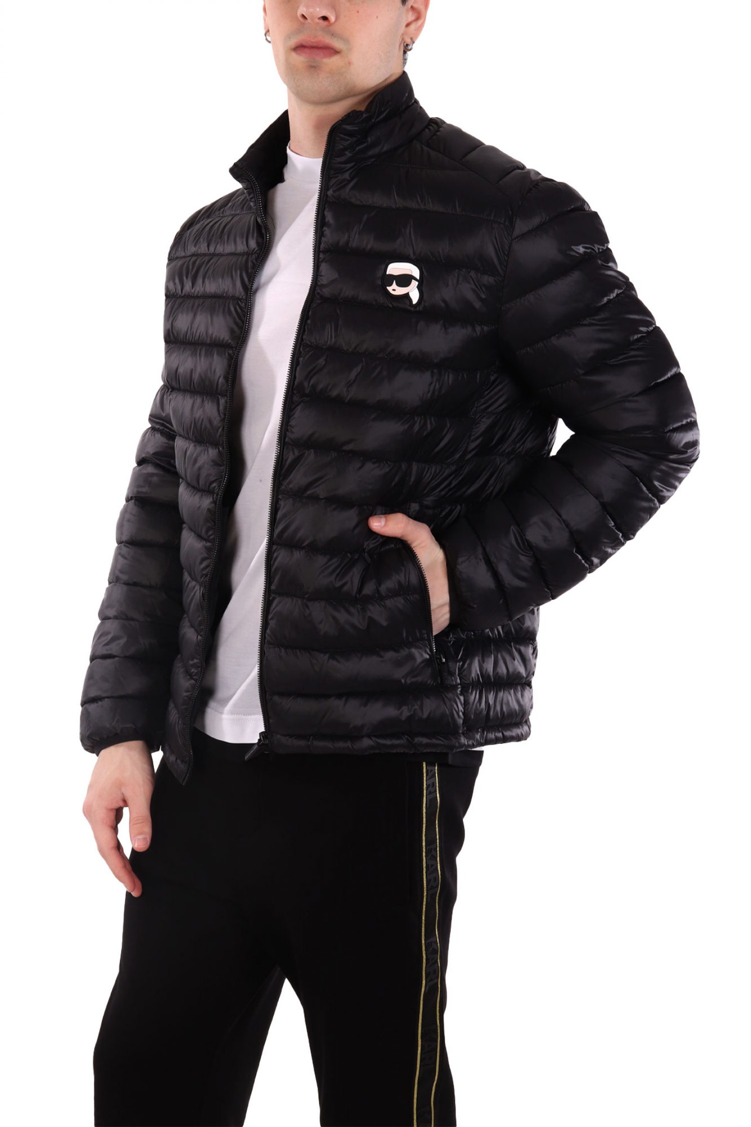 KARL LAGERFELD ΜΠΟΥΦΑΝ ΦΟΥΣΚΩΤΟ LOGO ΜΑΥΡΟ