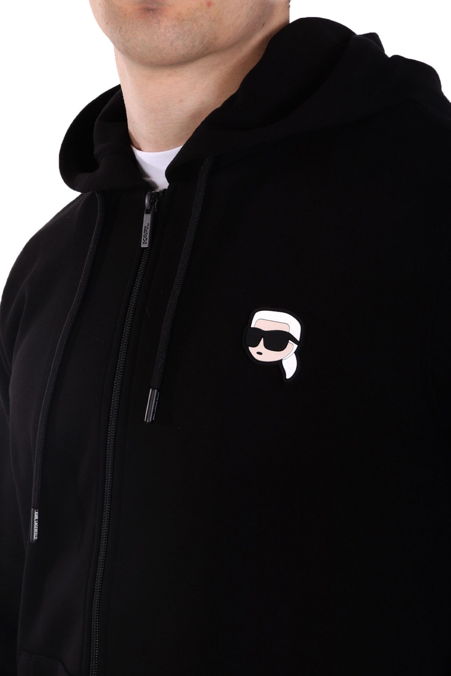 KARL LAGERFELD ΦΟΥΤΕΡ ZIPHOODIE LOGO ΜΑΥΡΟ φωτογραφία